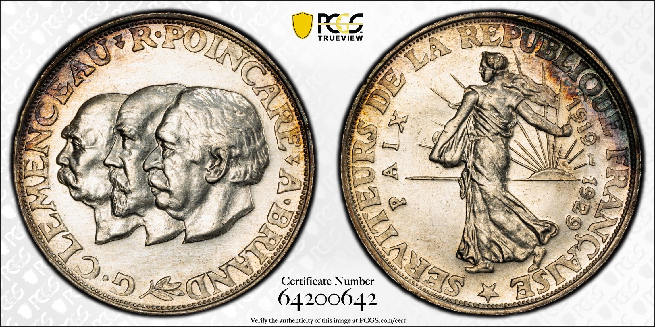 1929 France Silver 20 Francs Pattern/Essai PCGS SP63 – (Maz-2622, Gad-851)