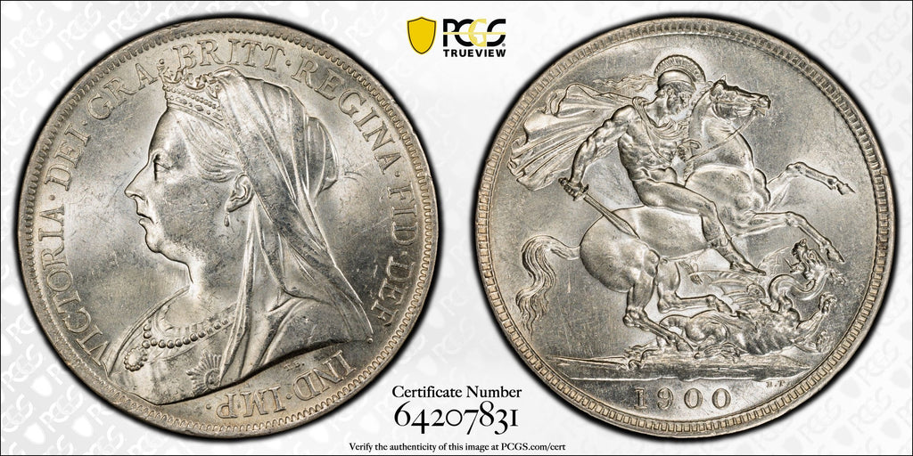 1900 Great Britain Crown PCGS MS63 – Victoria, LXIV Edge (S-3937)