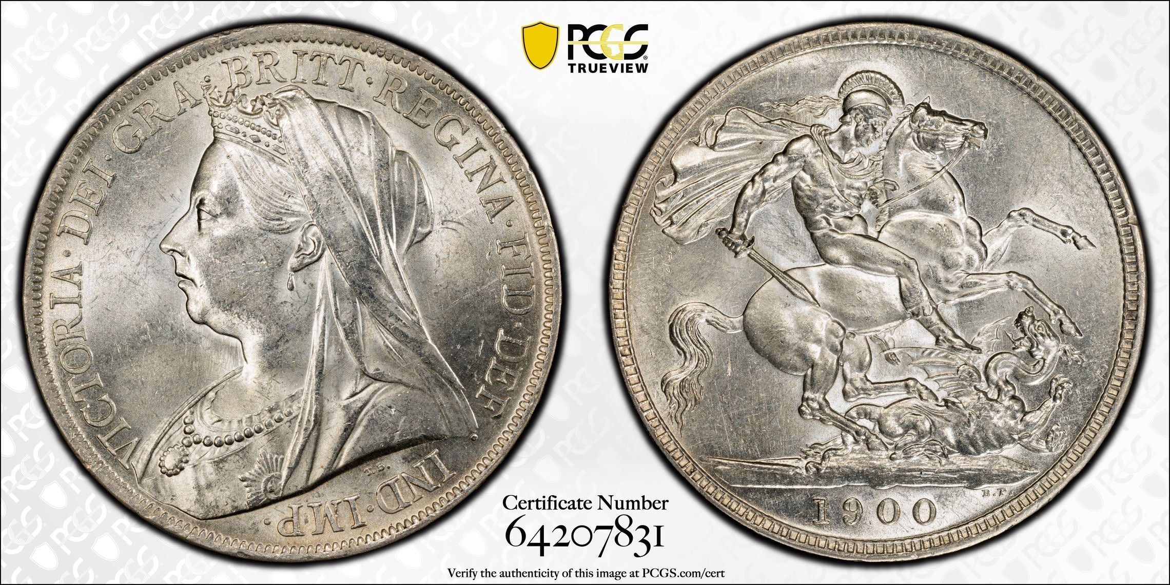 1900 Great Britain Crown PCGS MS63 – Victoria, LXIV Edge (S-3937)