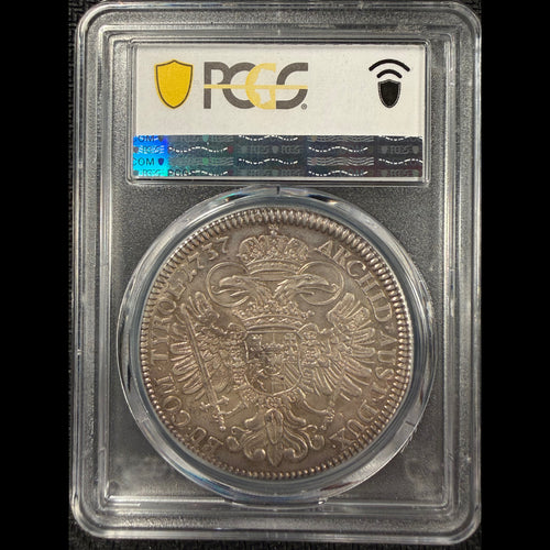 1737 Austria Hall Thaler – Charles VI - PCGS AU58