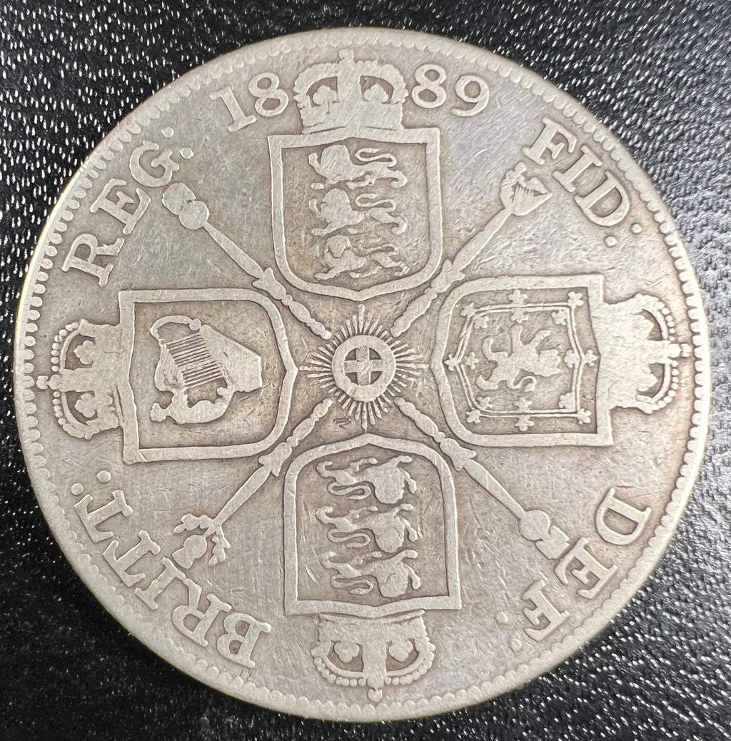 1889 Great Britain Victoria Double Florin (4 Shillings) - Jubilee Head (London Mint)