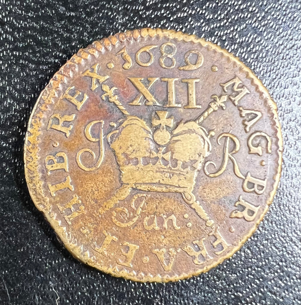 1689 James II Irish “Gunmoney” Shilling (January) – Emergency Issue