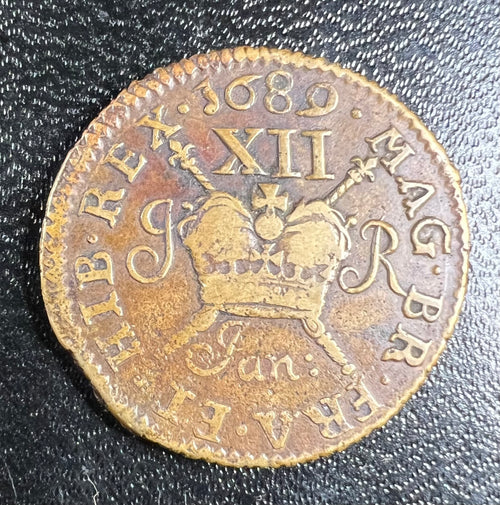 1689 James II Irish “Gunmoney” Shilling (January) – Emergency Issue