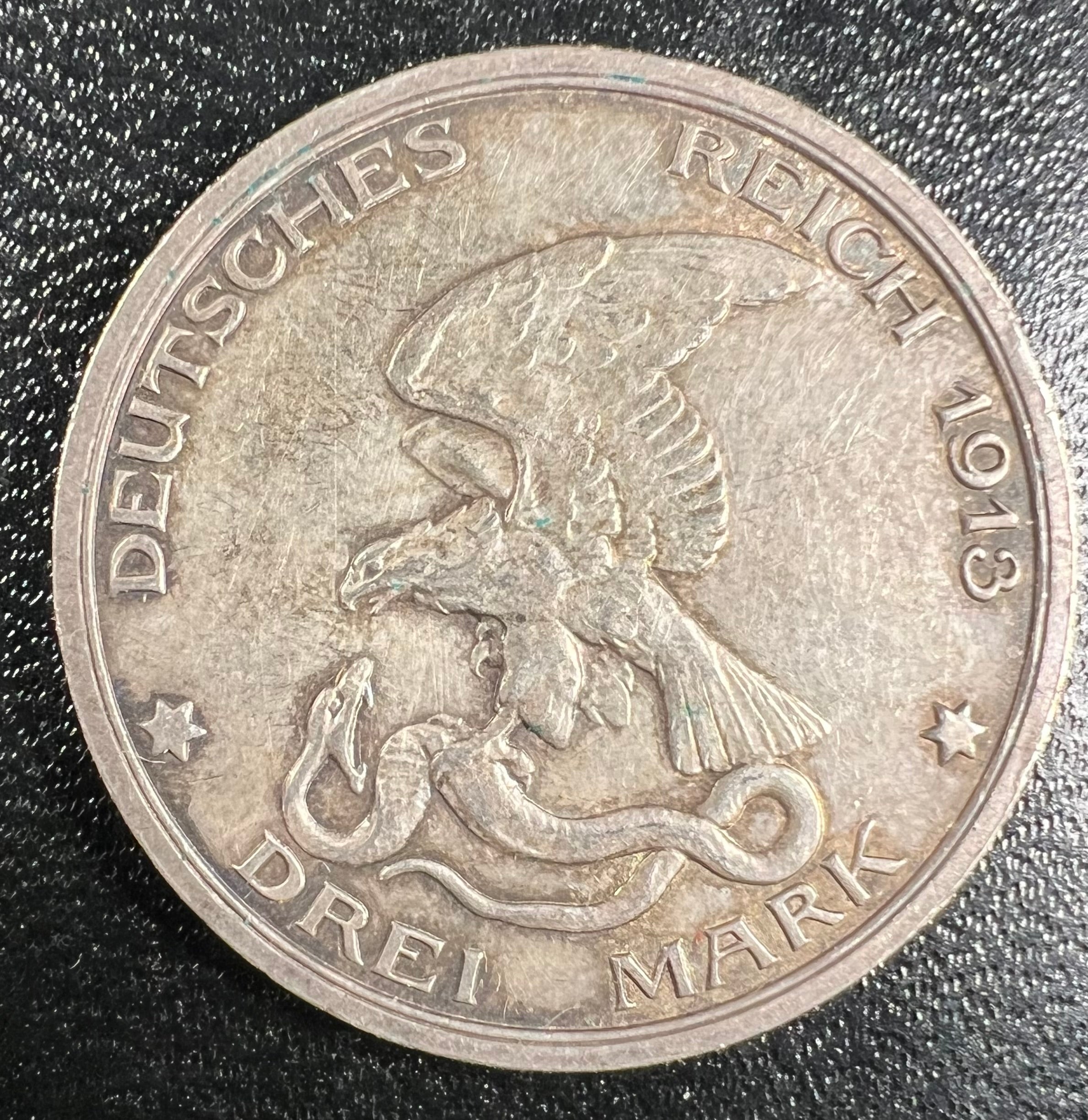 1913-A Germany Silver 3 Mark – Centenary of the War of Liberation (Berlin Mint)