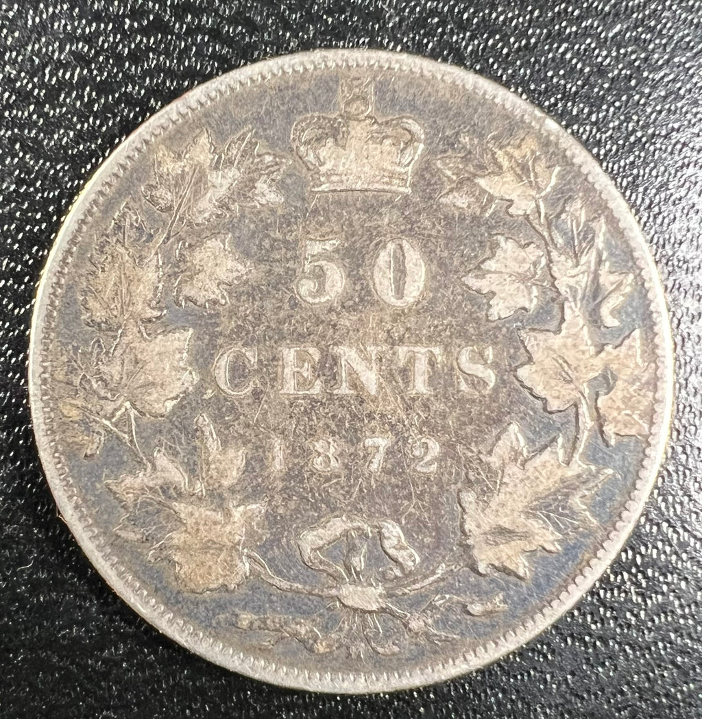 1872-H Canada Silver 50 Cents – Queen Victoria (Heaton Mint)