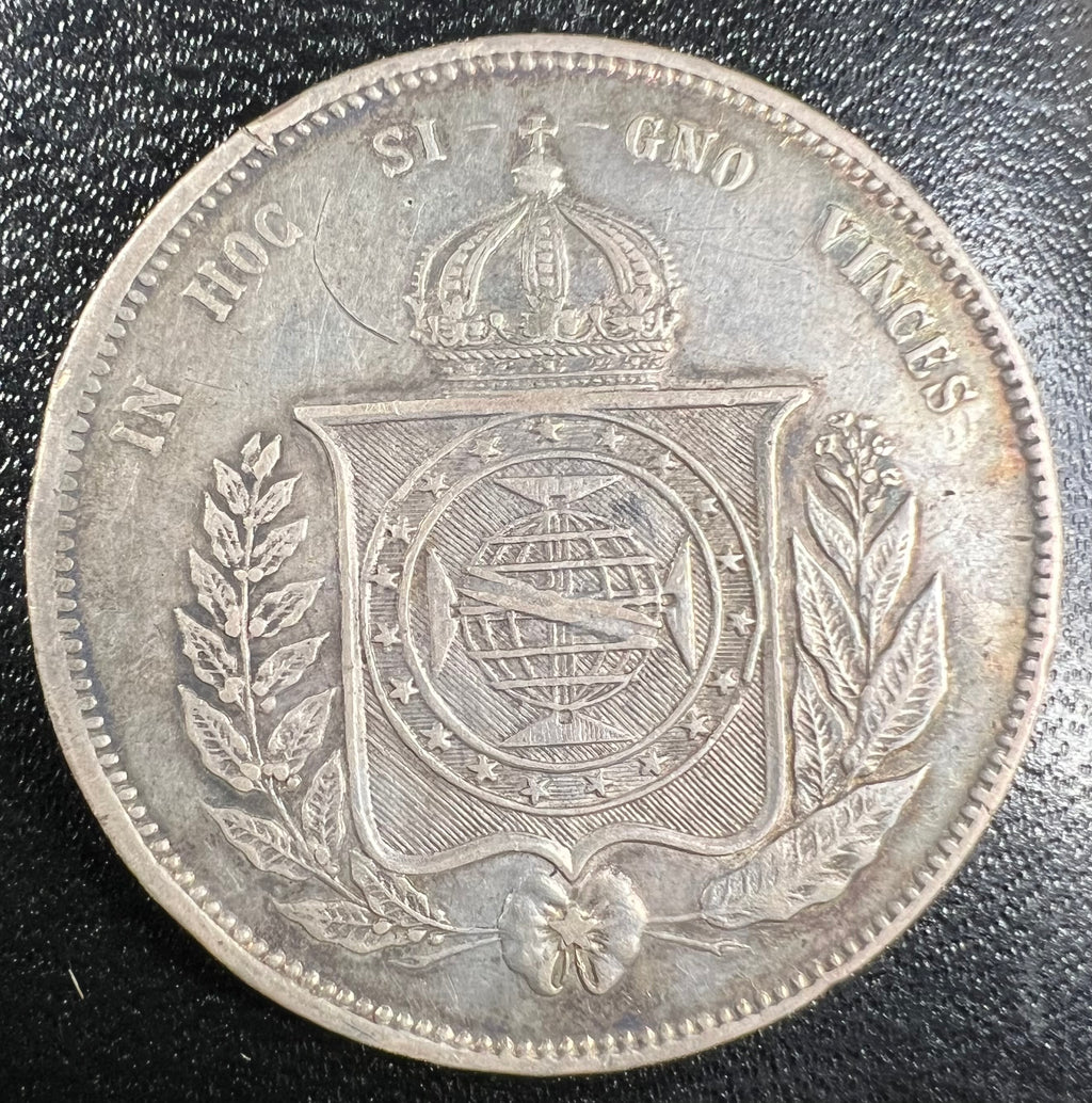 1863 Brazil Silver 2000 Reis – Emperor Pedro II