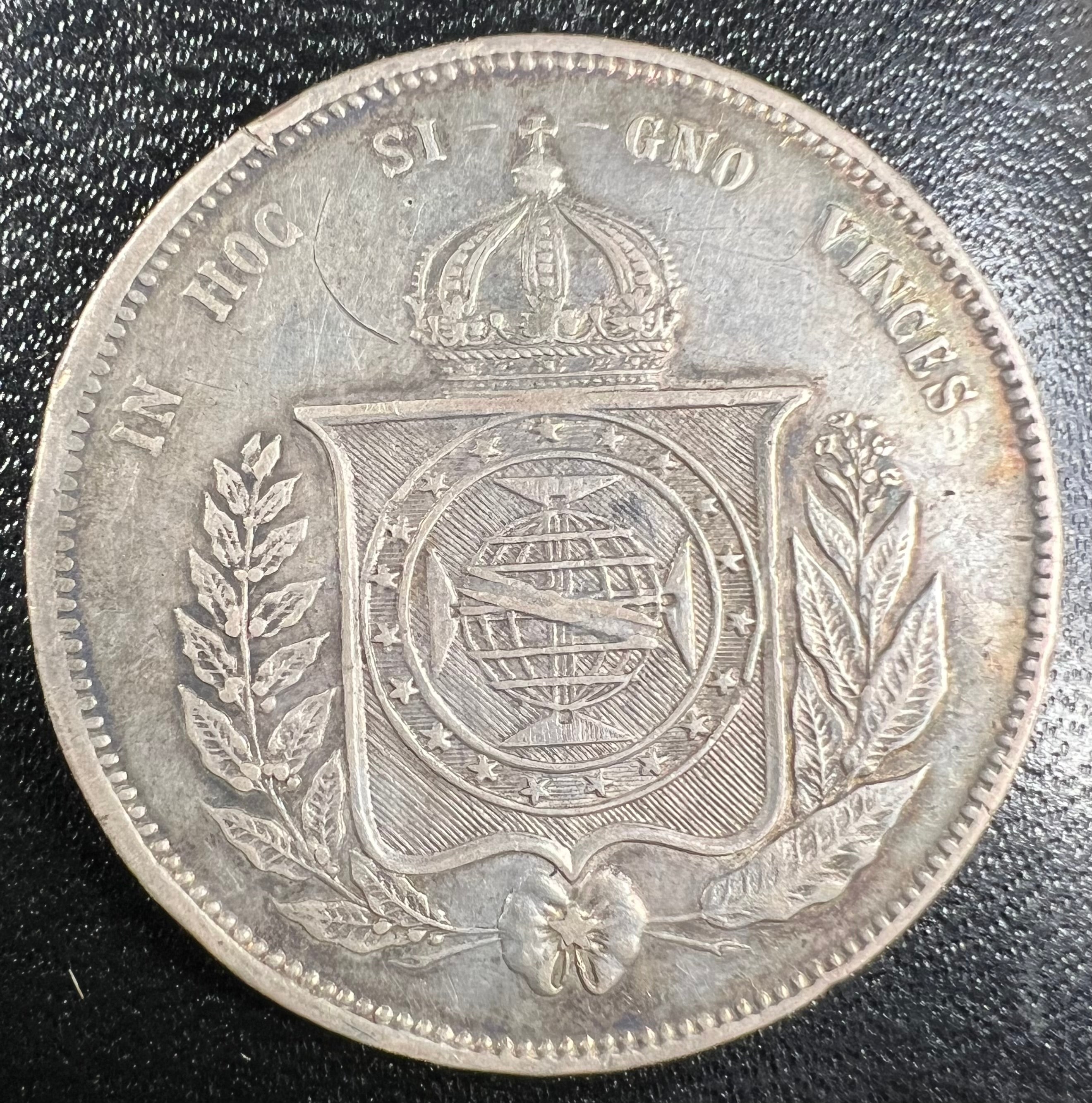 1863 Brazil Silver 2000 Reis – Emperor Pedro II