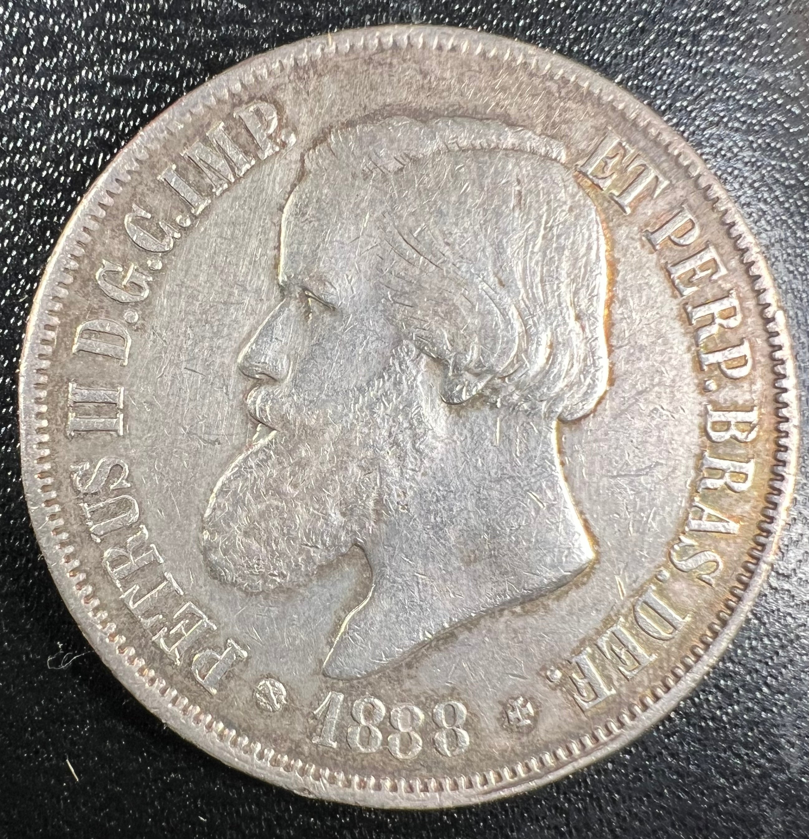 1888 Brazil Silver 2000 Reis – Emperor Pedro II