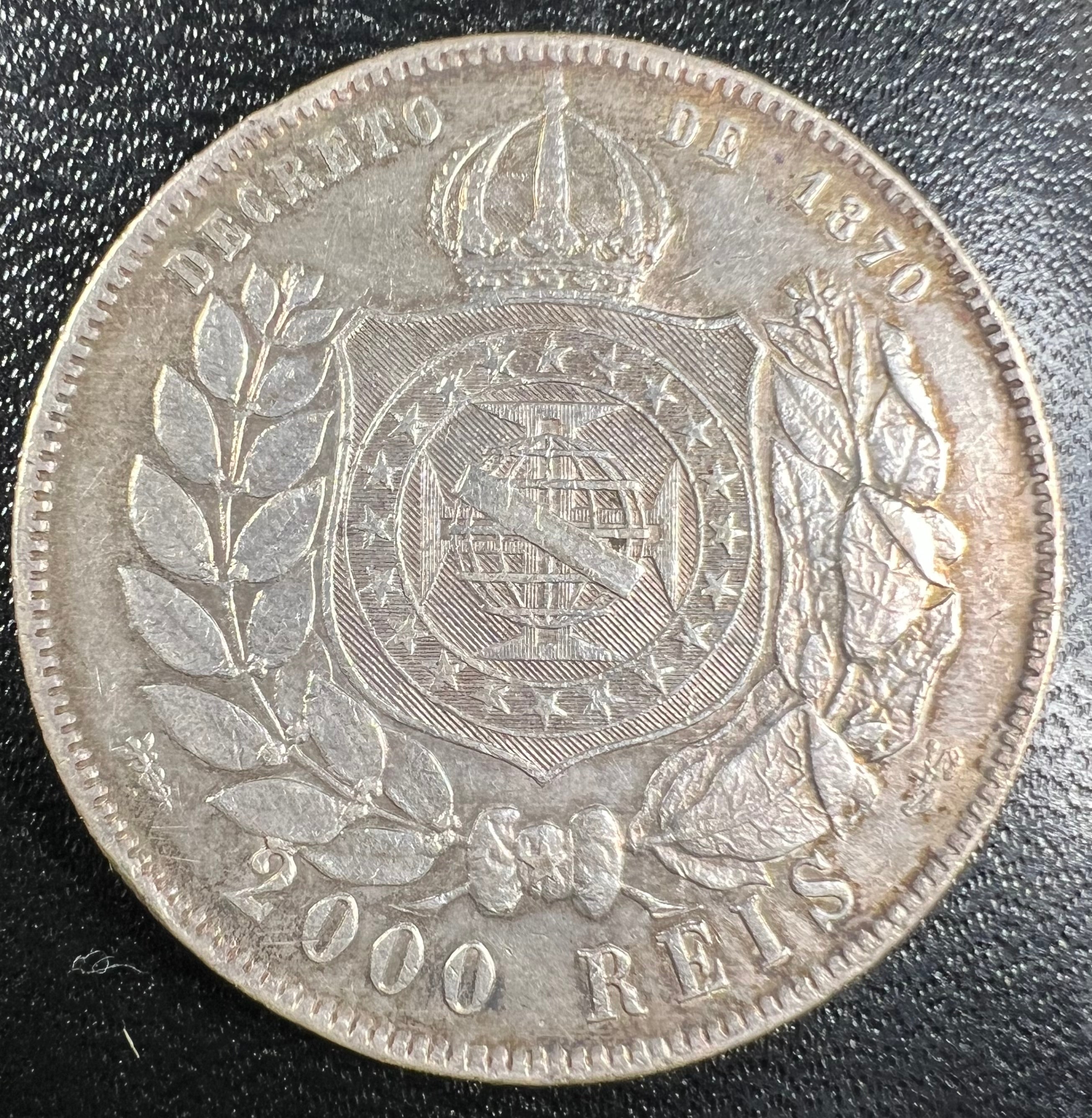 1888 Brazil Silver 2000 Reis – Emperor Pedro II
