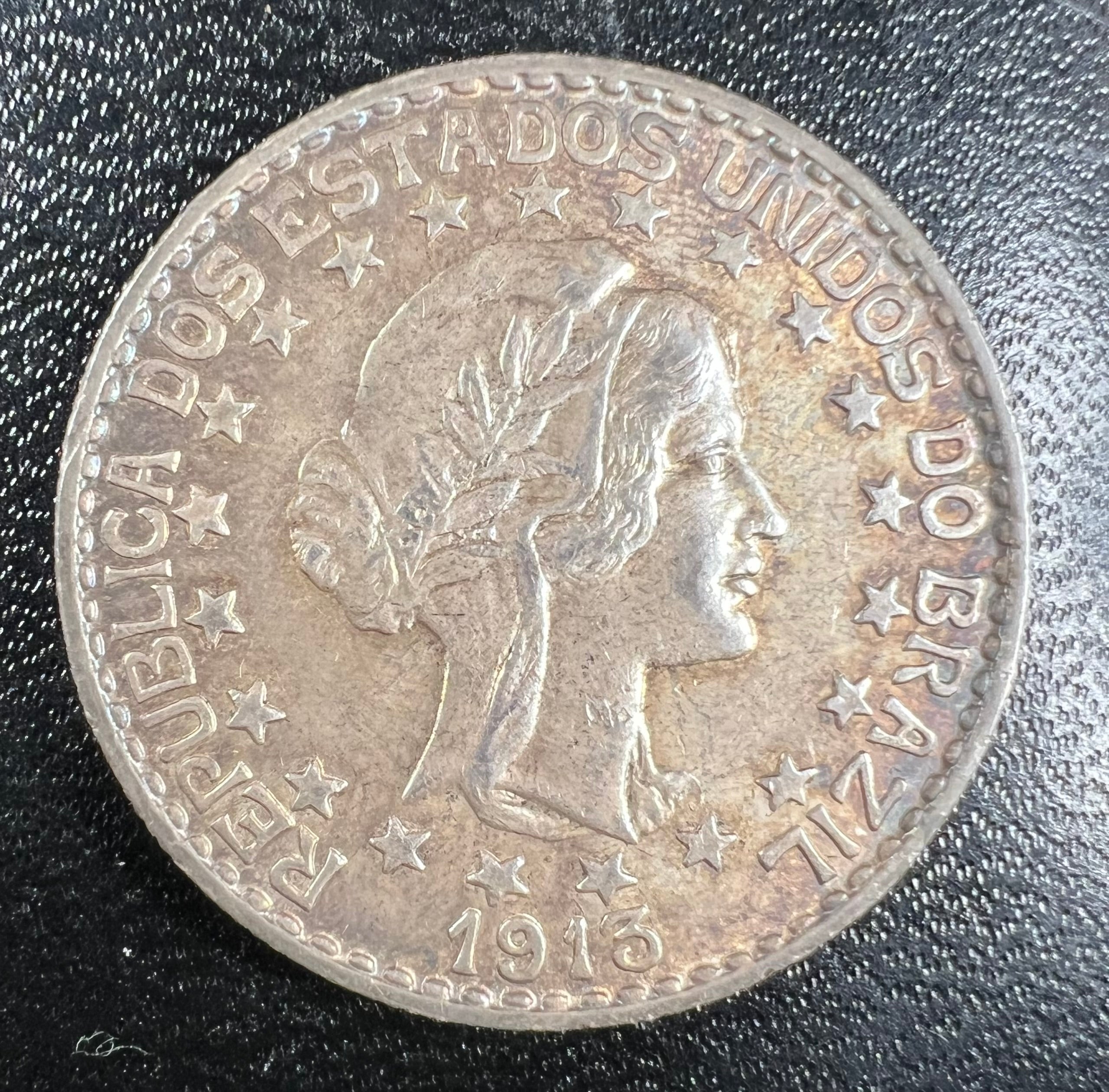 1913-A Brazil Silver 2000 Reis – Republic (Berlin Mint for Brazil)