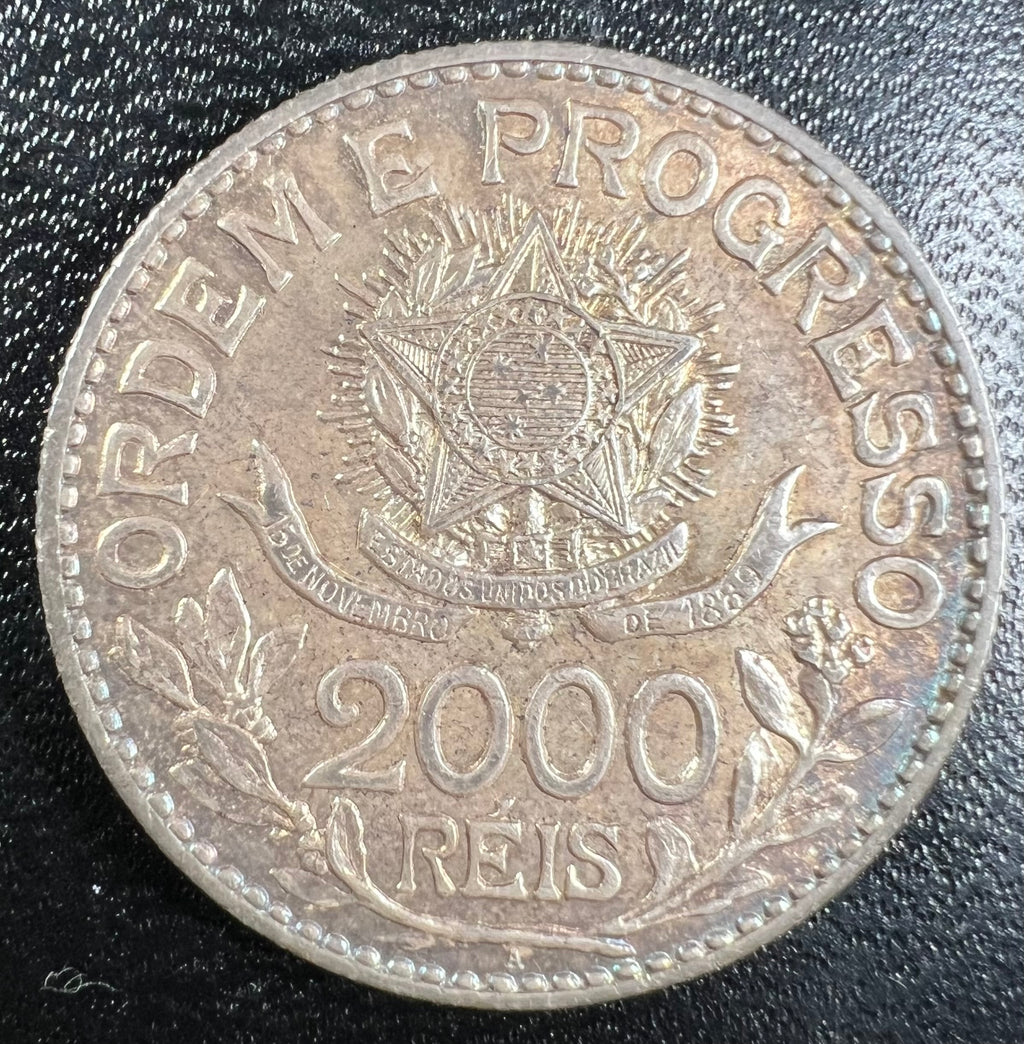 1913-A Brazil Silver 2000 Reis – Republic (Berlin Mint for Brazil)