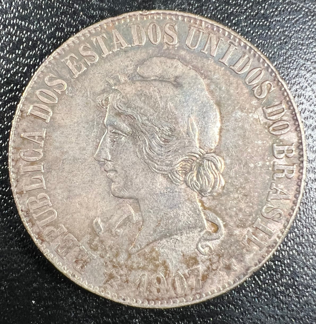 1907 Brazil Silver 2000 Reis – Republic (Rio de Janeiro Mint)