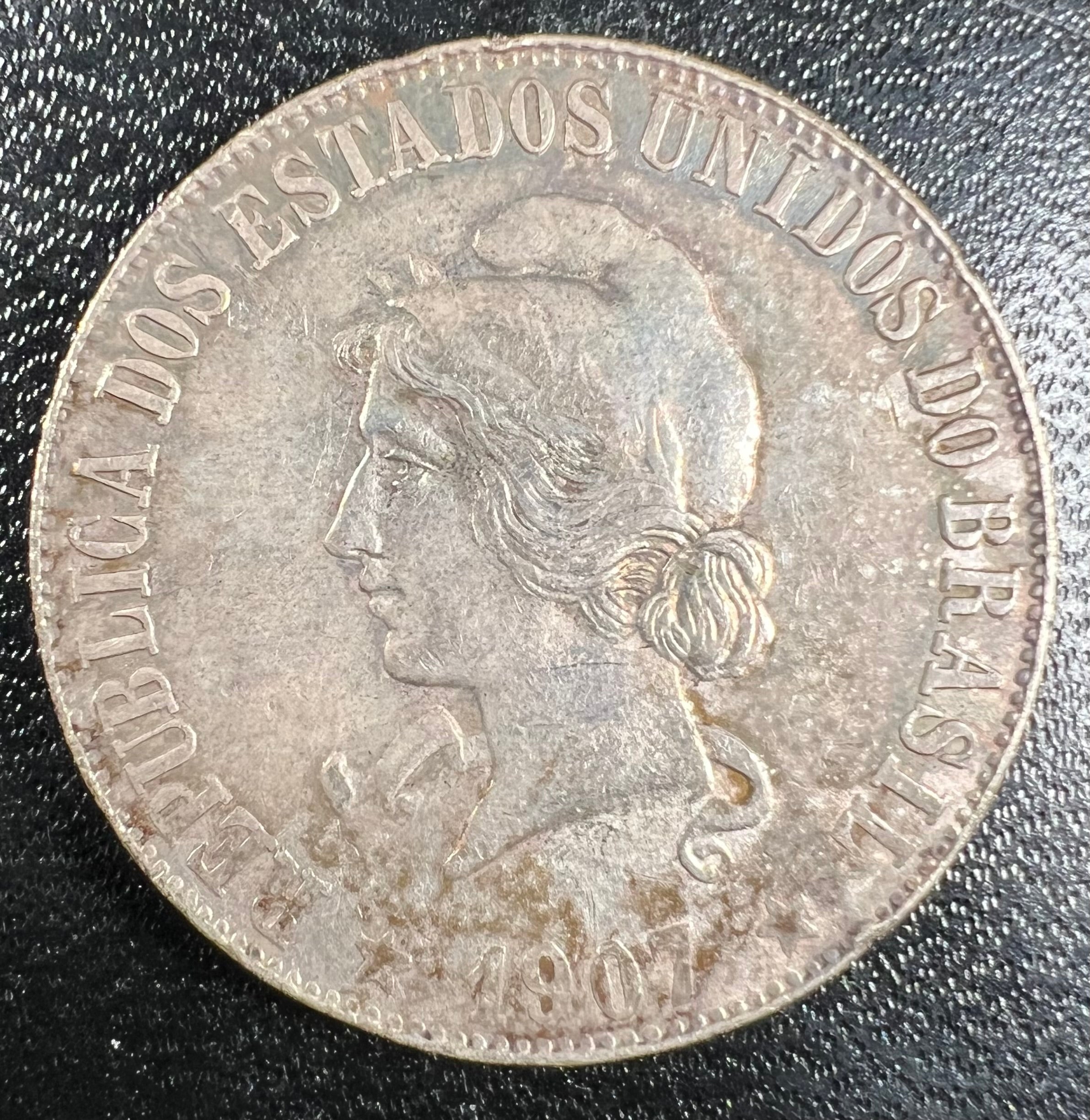 1907 Brazil Silver 2000 Reis – Republic (Rio de Janeiro Mint)
