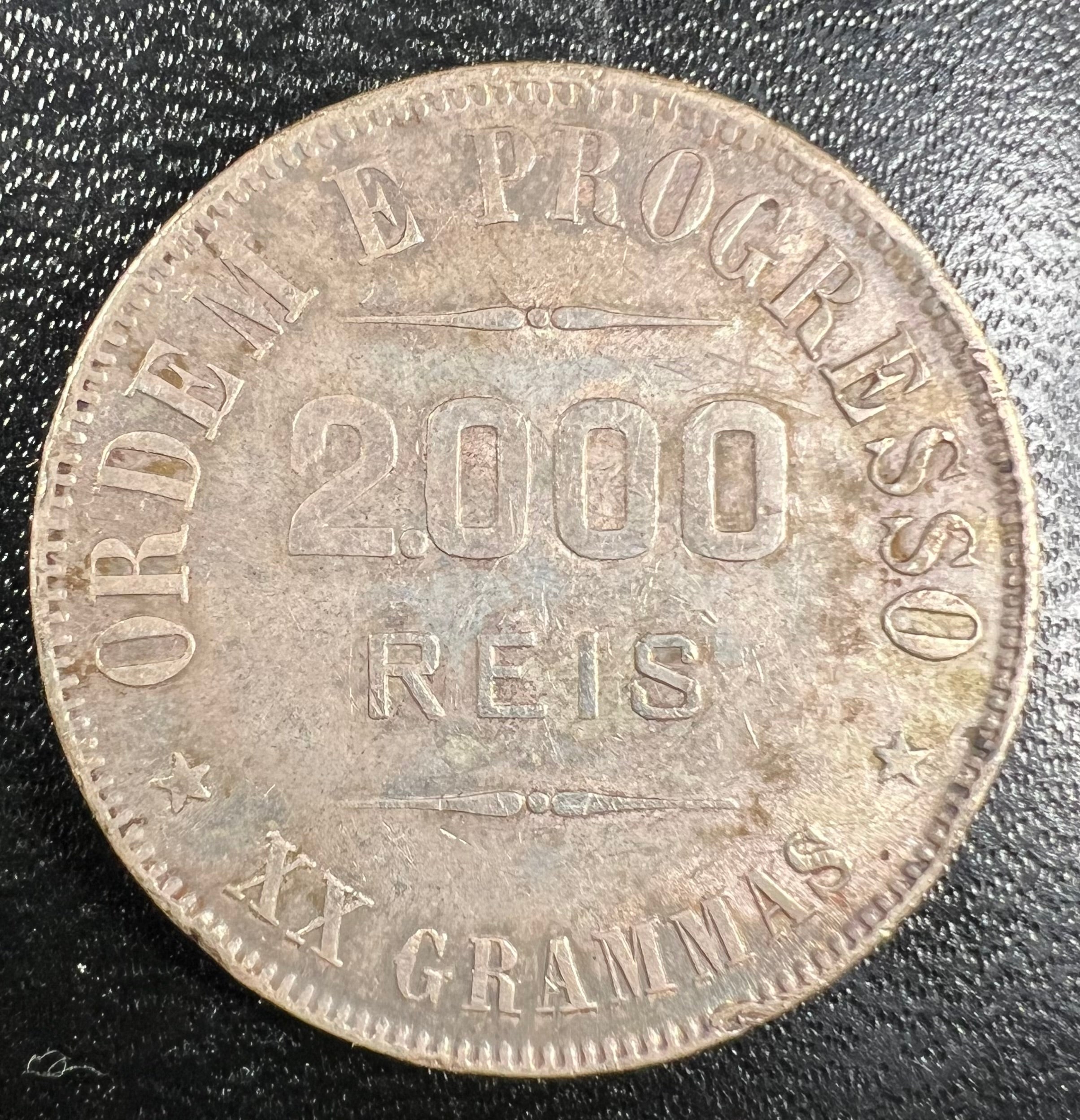 1907 Brazil Silver 2000 Reis – Republic (Rio de Janeiro Mint)