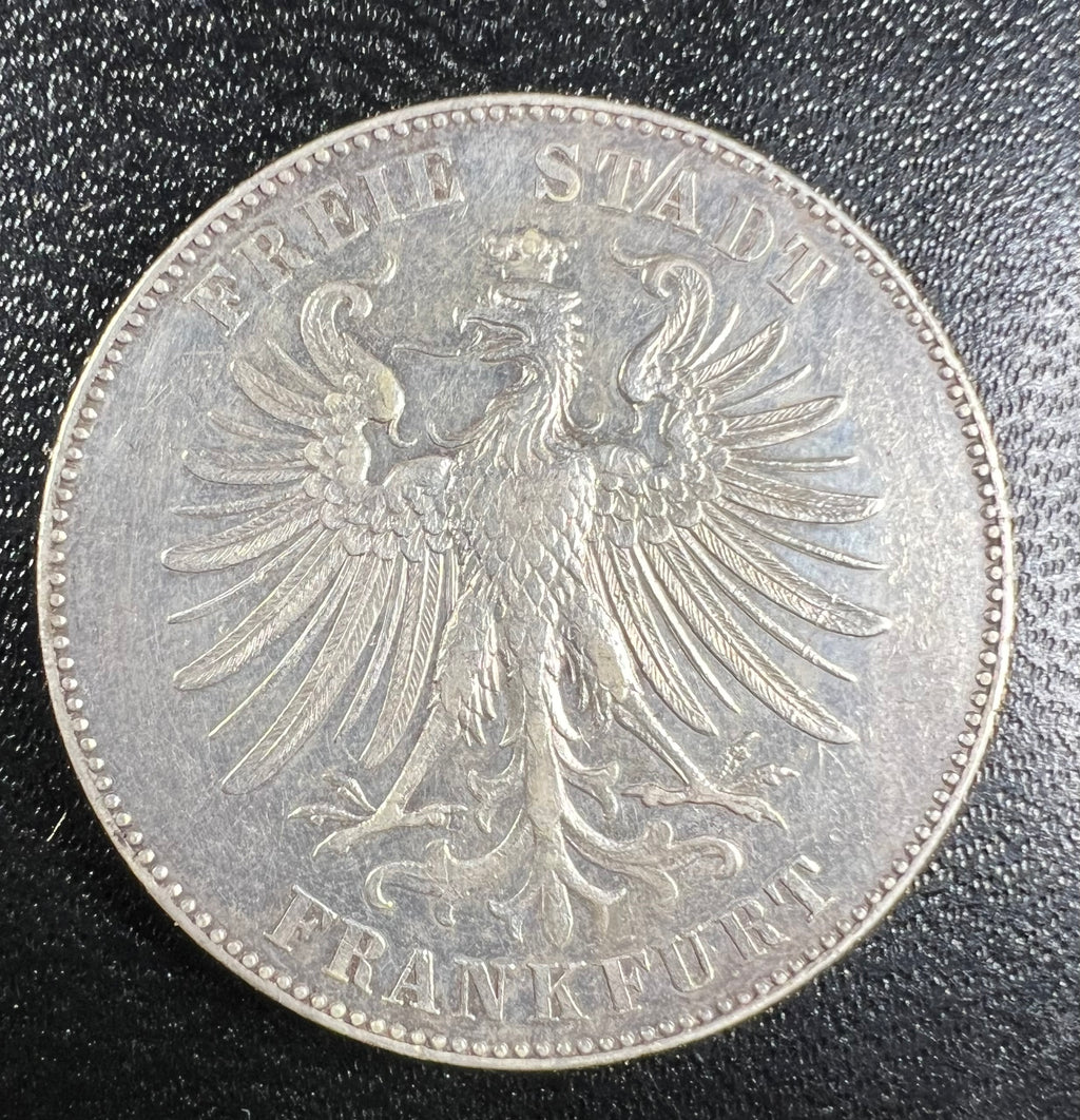 1859 Frankfurt Silver Gedenkthaler (1 Thaler) – Schiller’s 100th Birthday (Free City of Frankfurt)