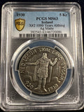1930 Iceland Silver 5 Kronur – 1000 Years of the Althing PCGS MS63