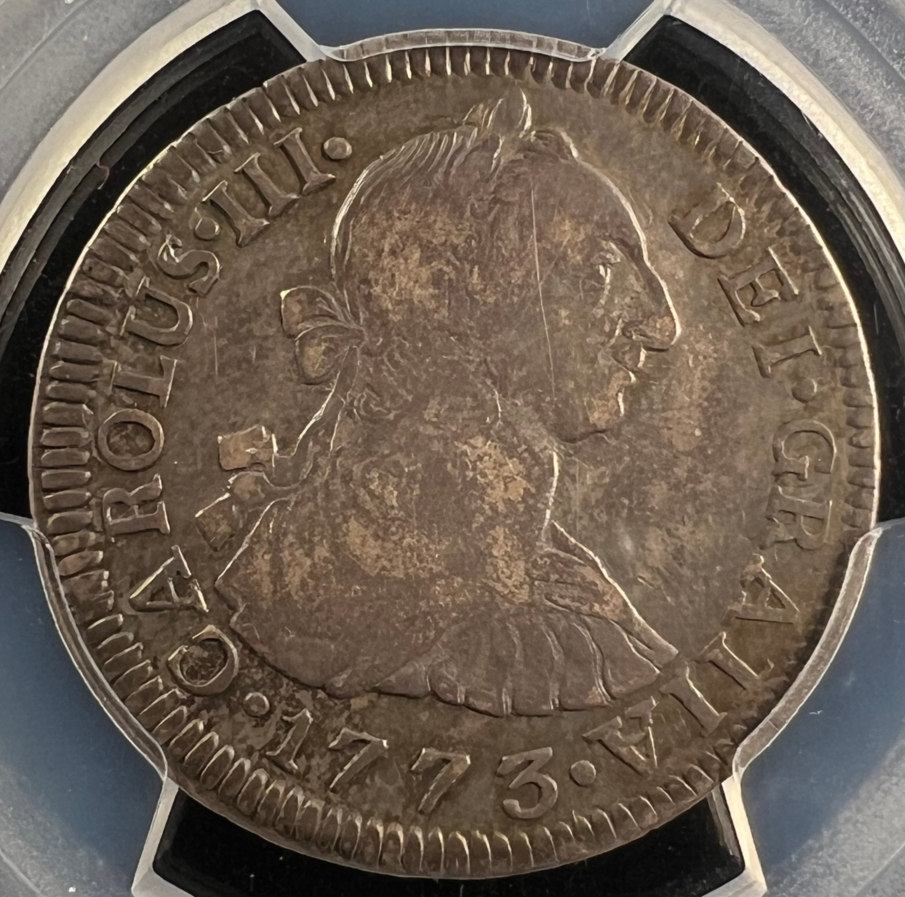 1773-PTS JR Bolivia Silver 2 Reales – Charles III PCGS VF35
