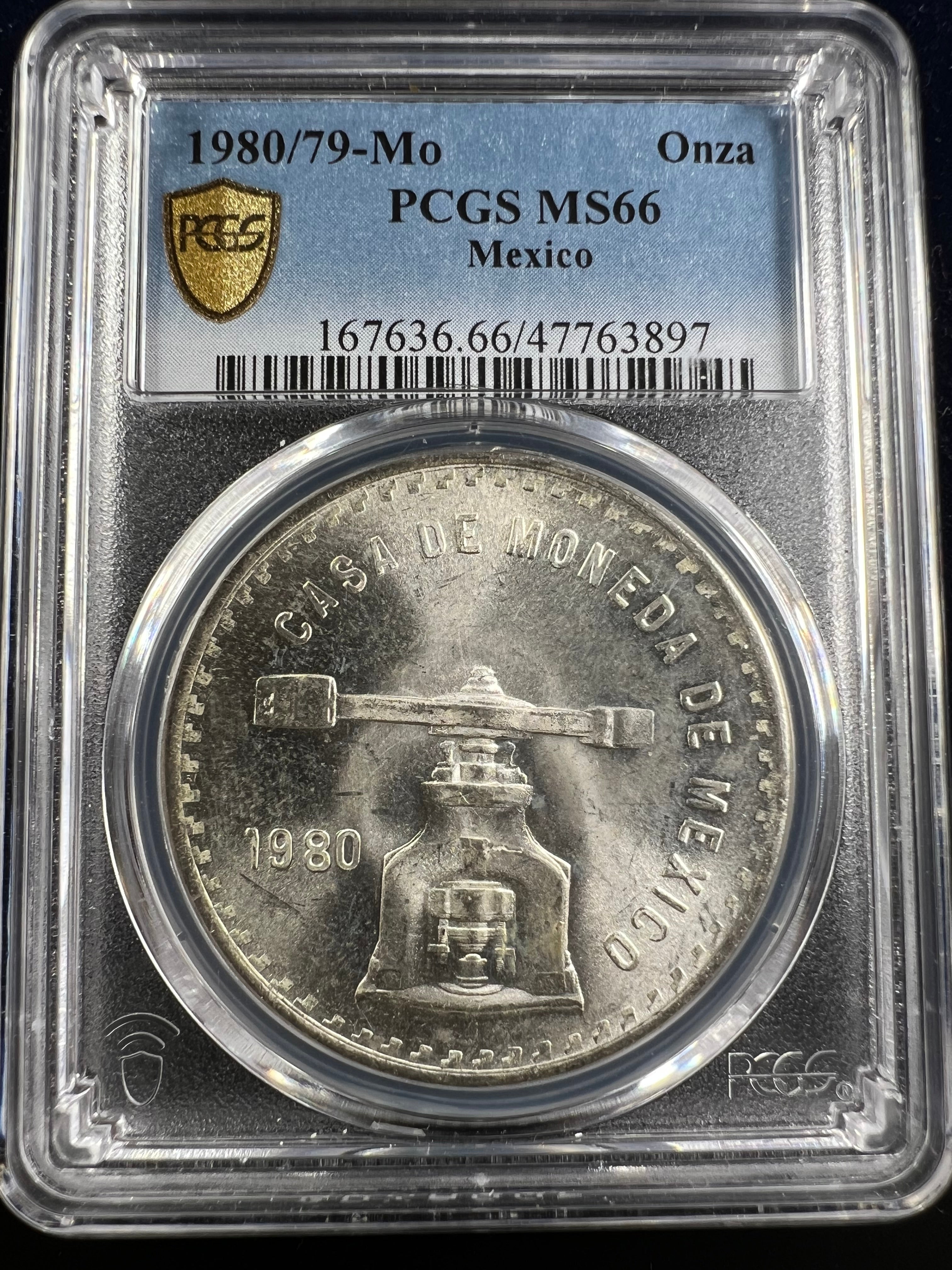 1980/79-Mo Mexico Silver Onza (Balance Scale) PCGS MS66