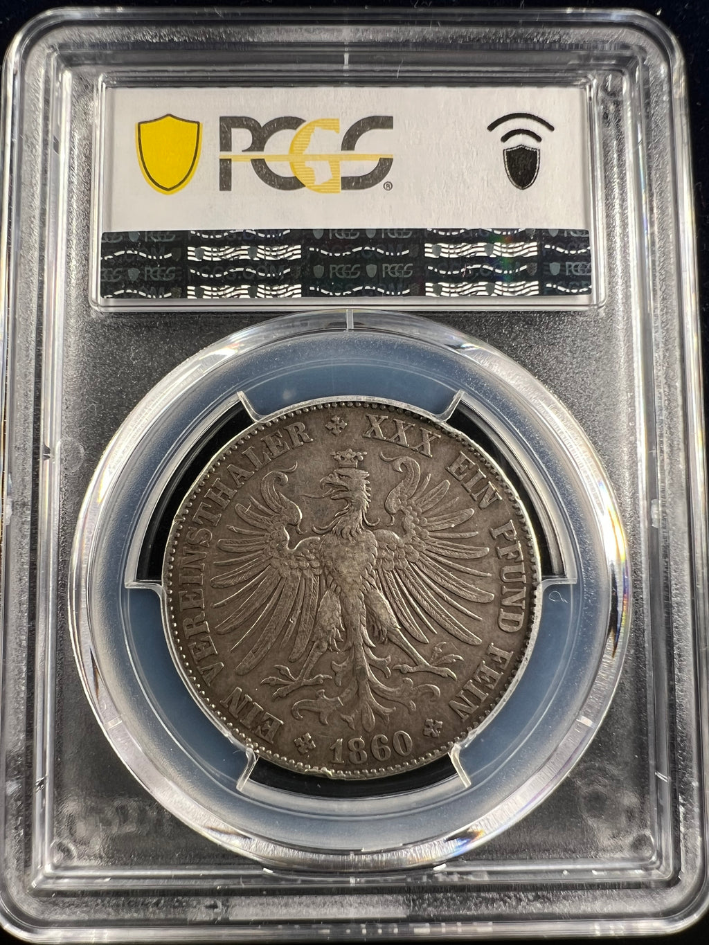 1860 Frankfurt Silver Thaler PCGS XF40 (KM-360)