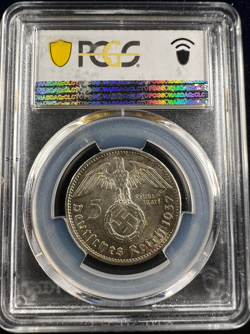 1937-A Germany (Third Reich) Silver 5 Reichsmark - PCGS MS63 Hindenburg