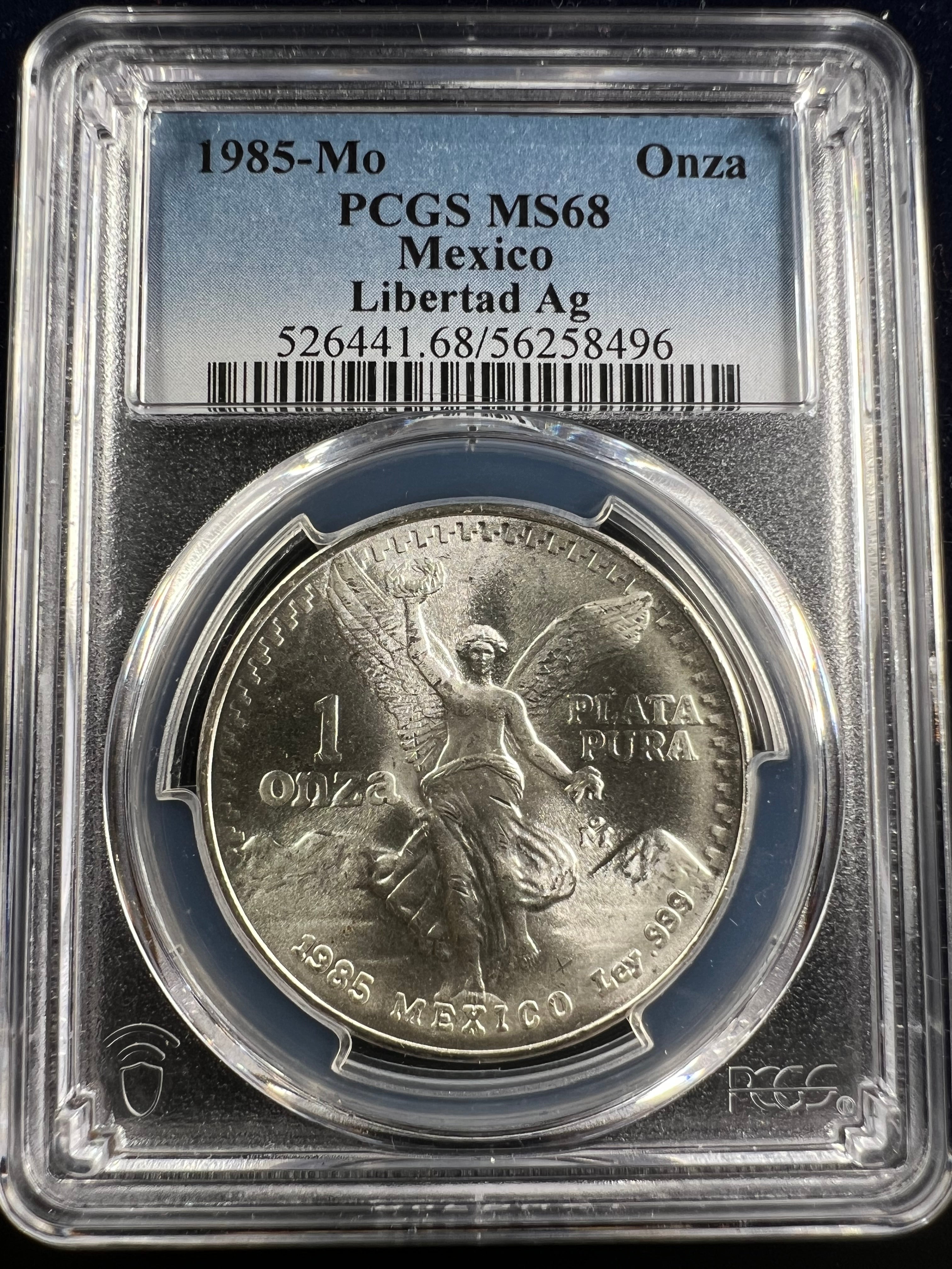 1985-Mo Mexico Silver Libertad 1 Onza PCGS MS68