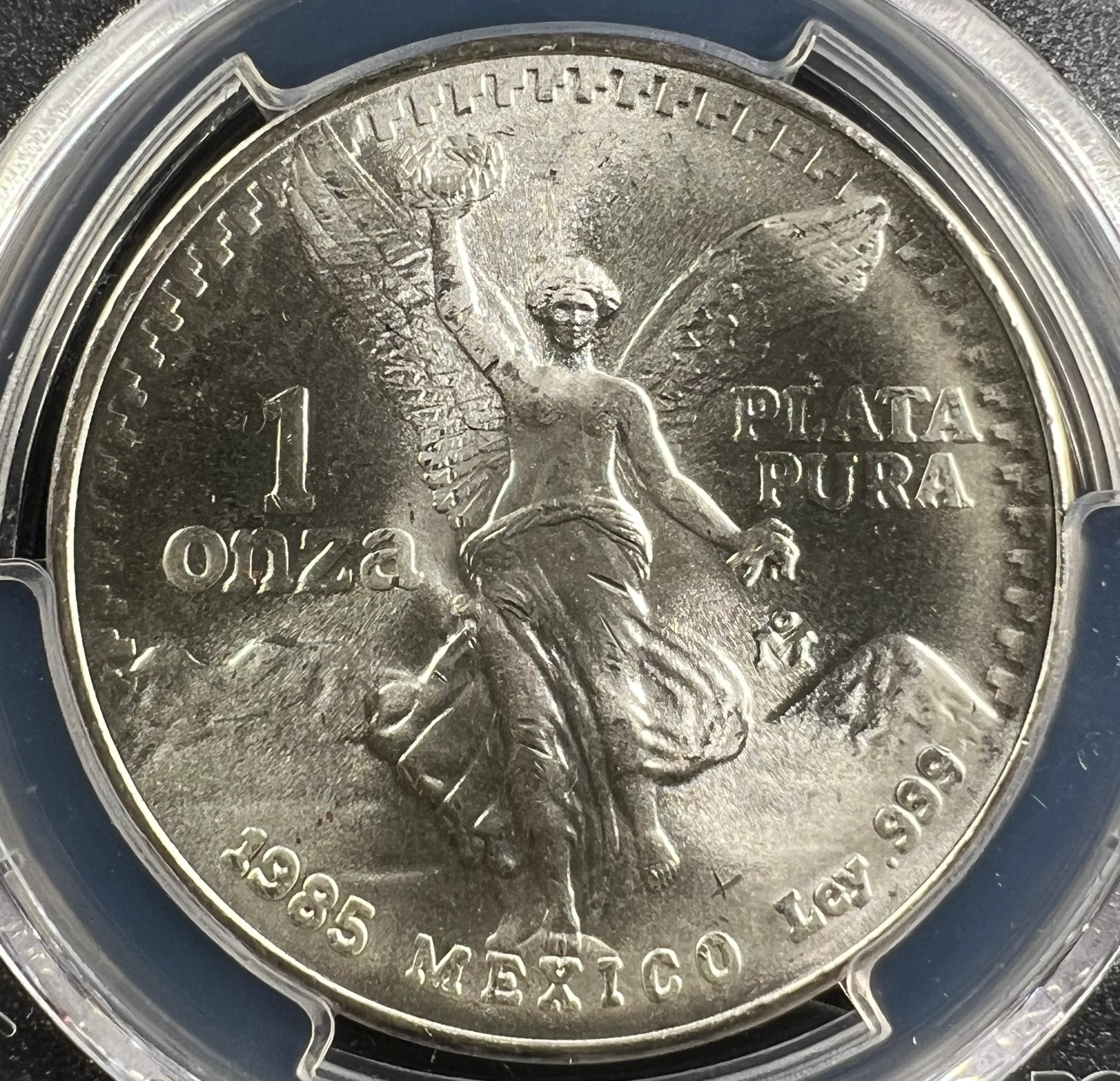 1985-Mo Mexico Silver Libertad 1 Onza PCGS MS68