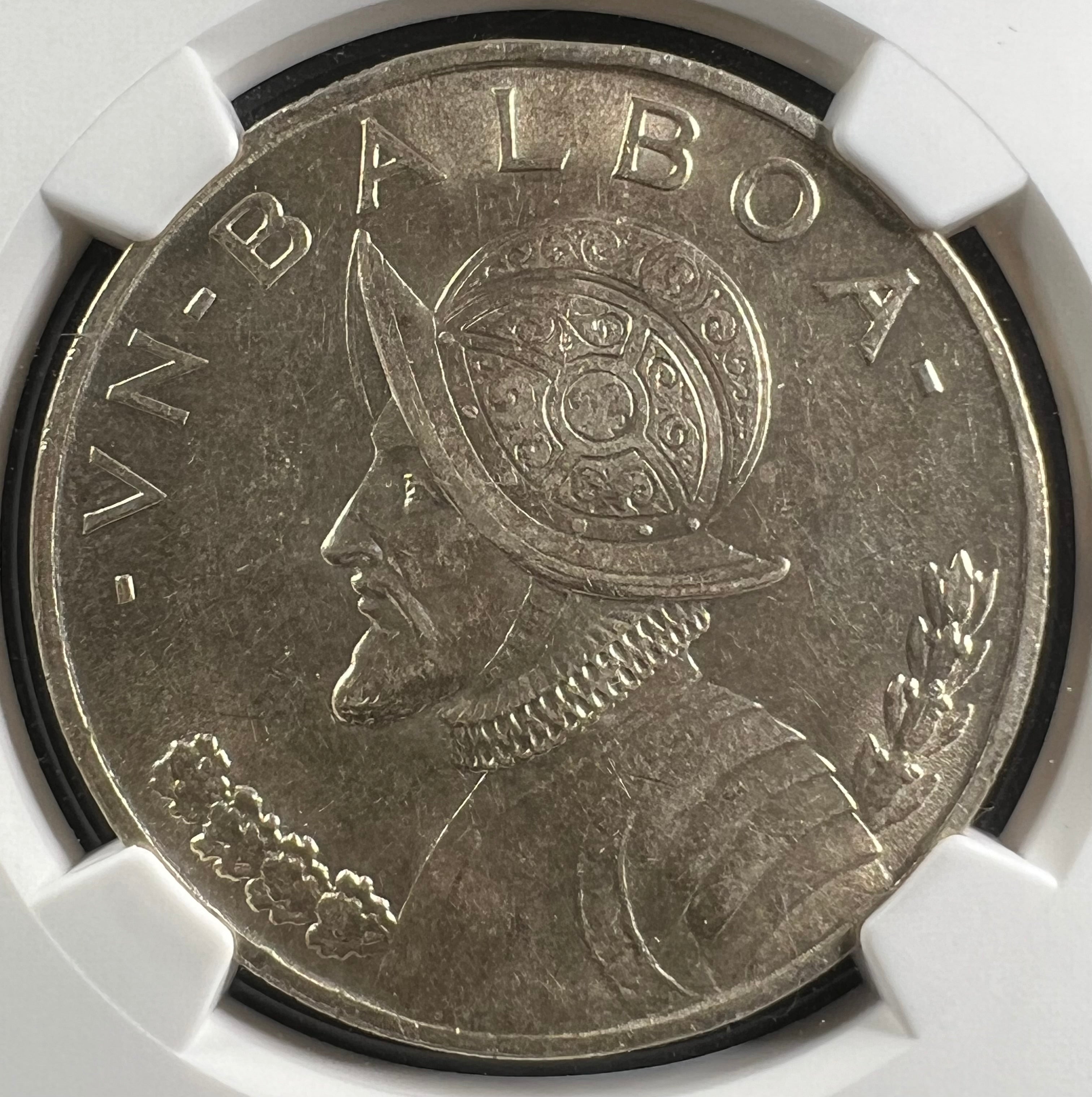 1947 Panama Silver Balboa NGC MS62