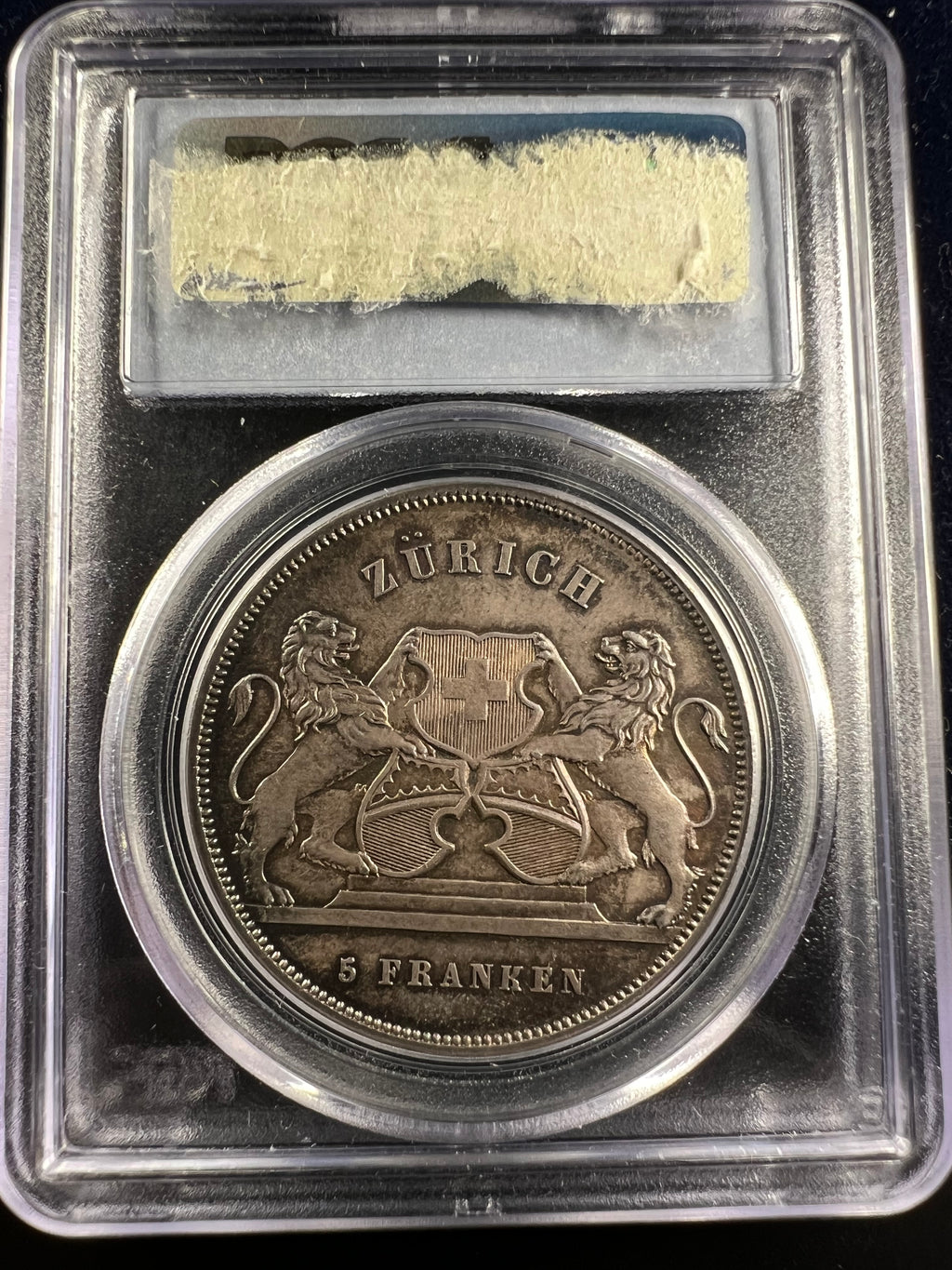 1859 Switzerland Silver Shooting 5 Francs PCGS MS64 - Zurich