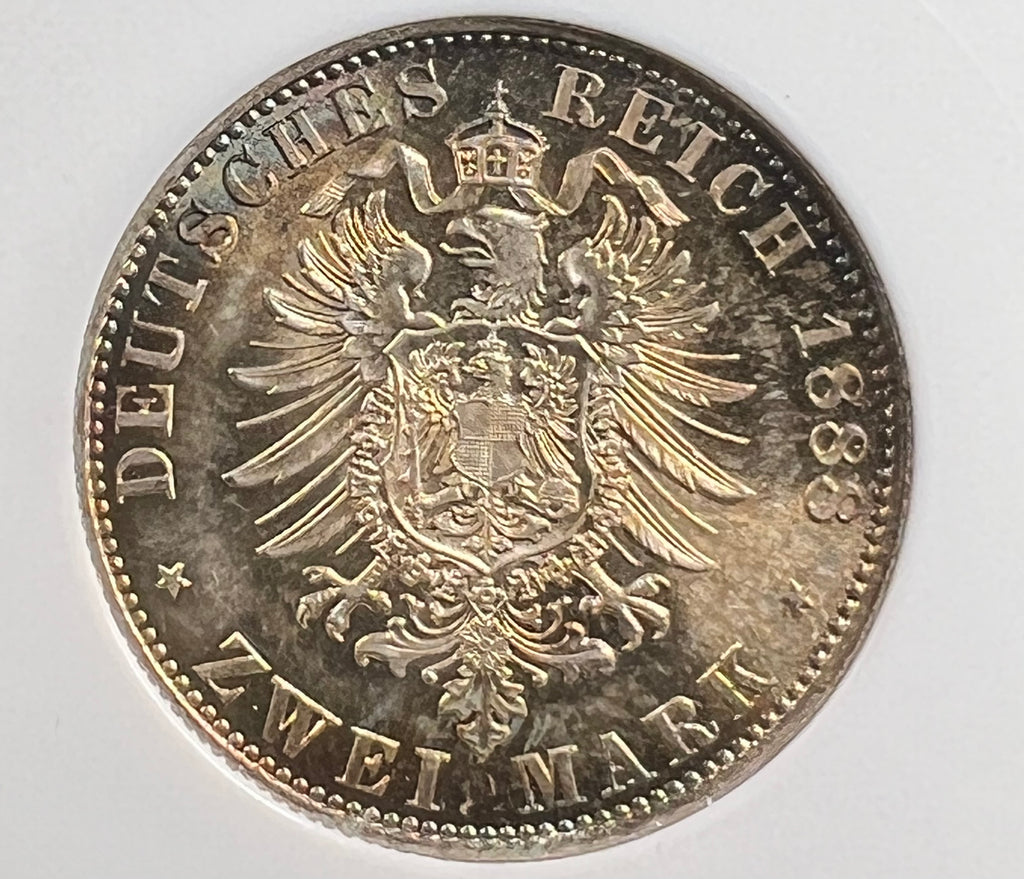 1888-A Germany/Prussia 2 Mark Friedrich III ANACS MS65 (Y-116)