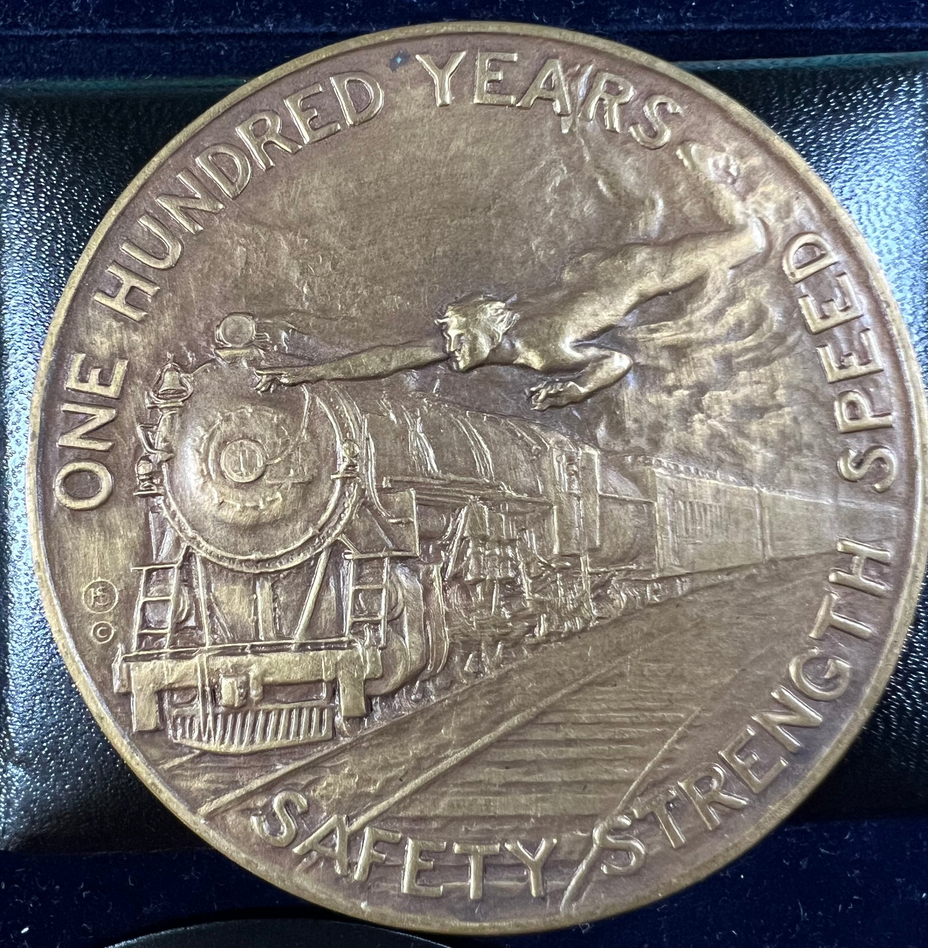 1927 Baltimore & Ohio Railroad Centennial Bronze Medal — Peter Cooper’s “Tom Thumb” (Medallic Art Co.)