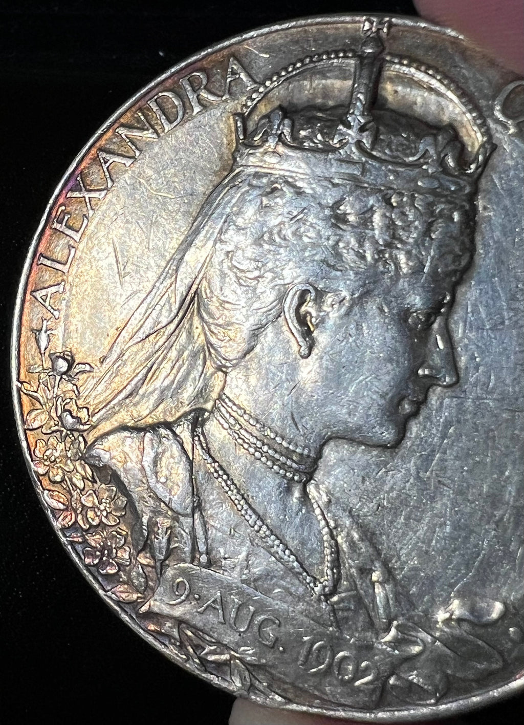 1902 Great Britain Silver Coronation Medal Edward VII & Queen Alexandra (Large, 56 mm, 86.06 g .925 Silver)