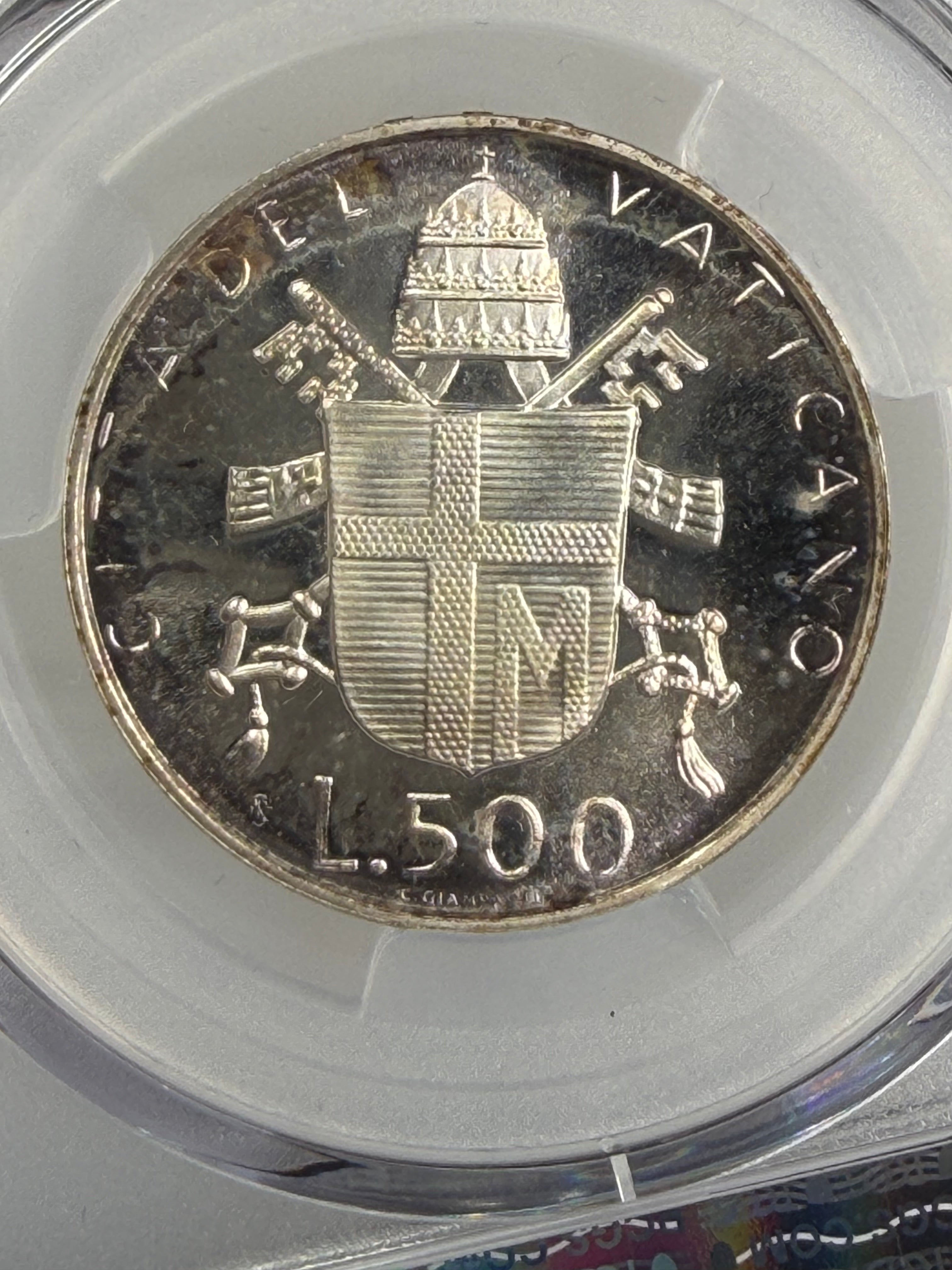 1979 Vatican City Silver 500 Lire Pope John Paul II Anno I PCGS MS67