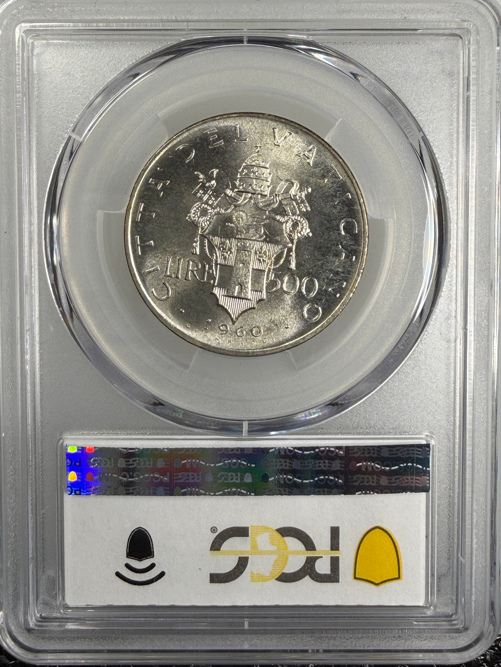 1960 Vatican City Silver 500 Lire Pope John XXIII Anno II PCGS MS64