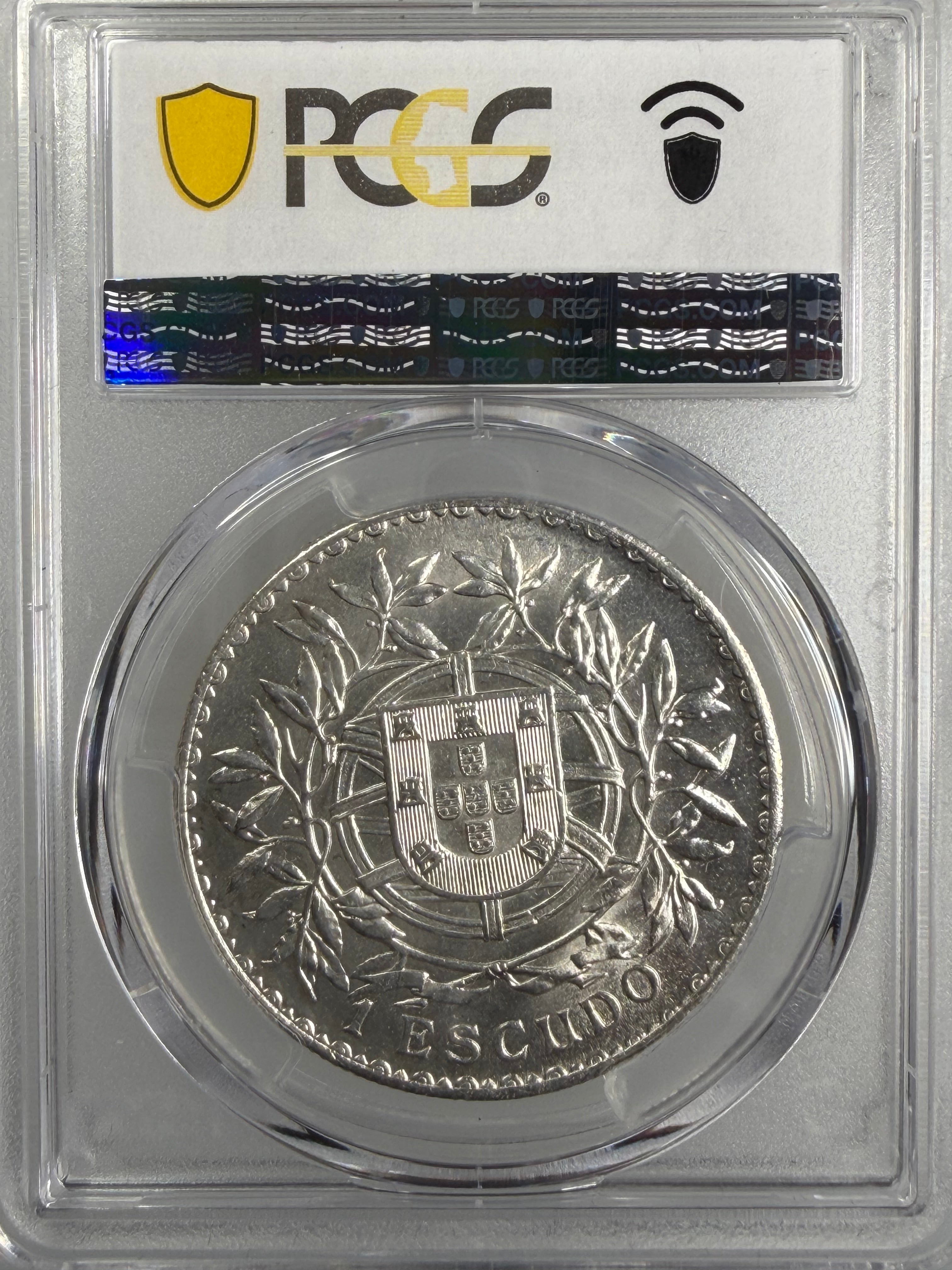1916 Portugal Silver 1 Escudo PCGS MS63 – Two-Year Type