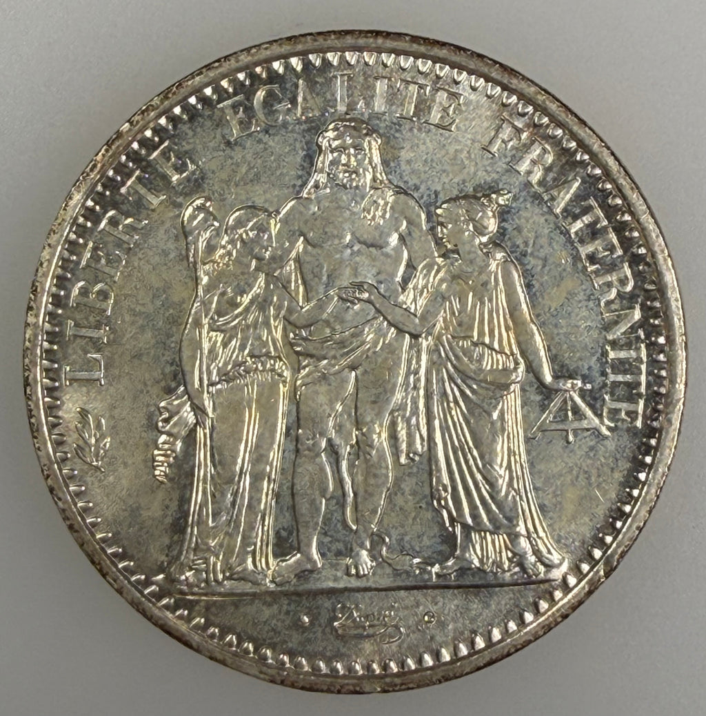 1967 France Silver 10 Francs - Hercules Type (KM 932)