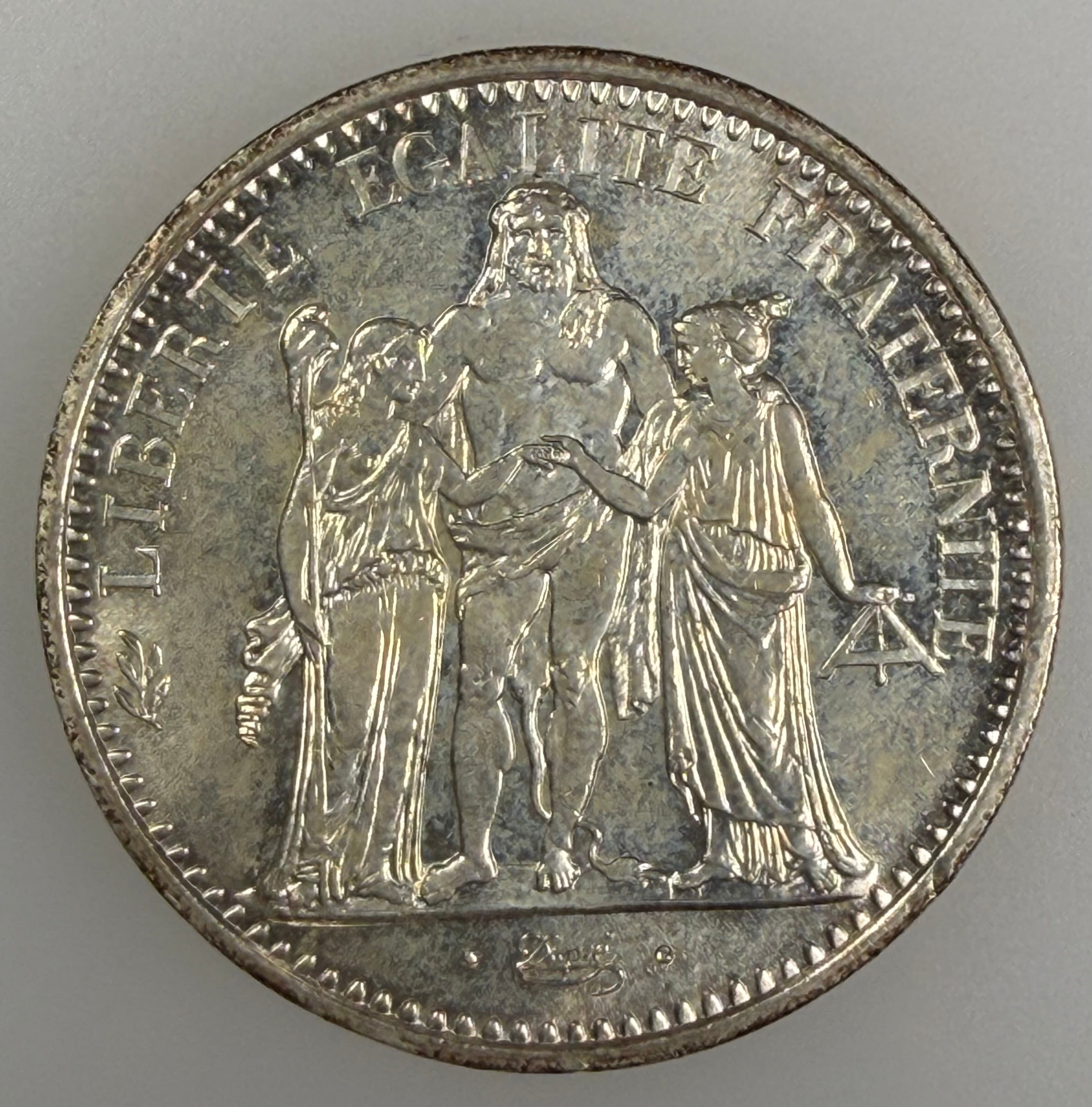 1967 France Silver 10 Francs - Hercules Type (KM 932)