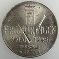 1970 Norway Silver 25 Kroner – 25th Anniversary of Liberation (Frigjøringen)