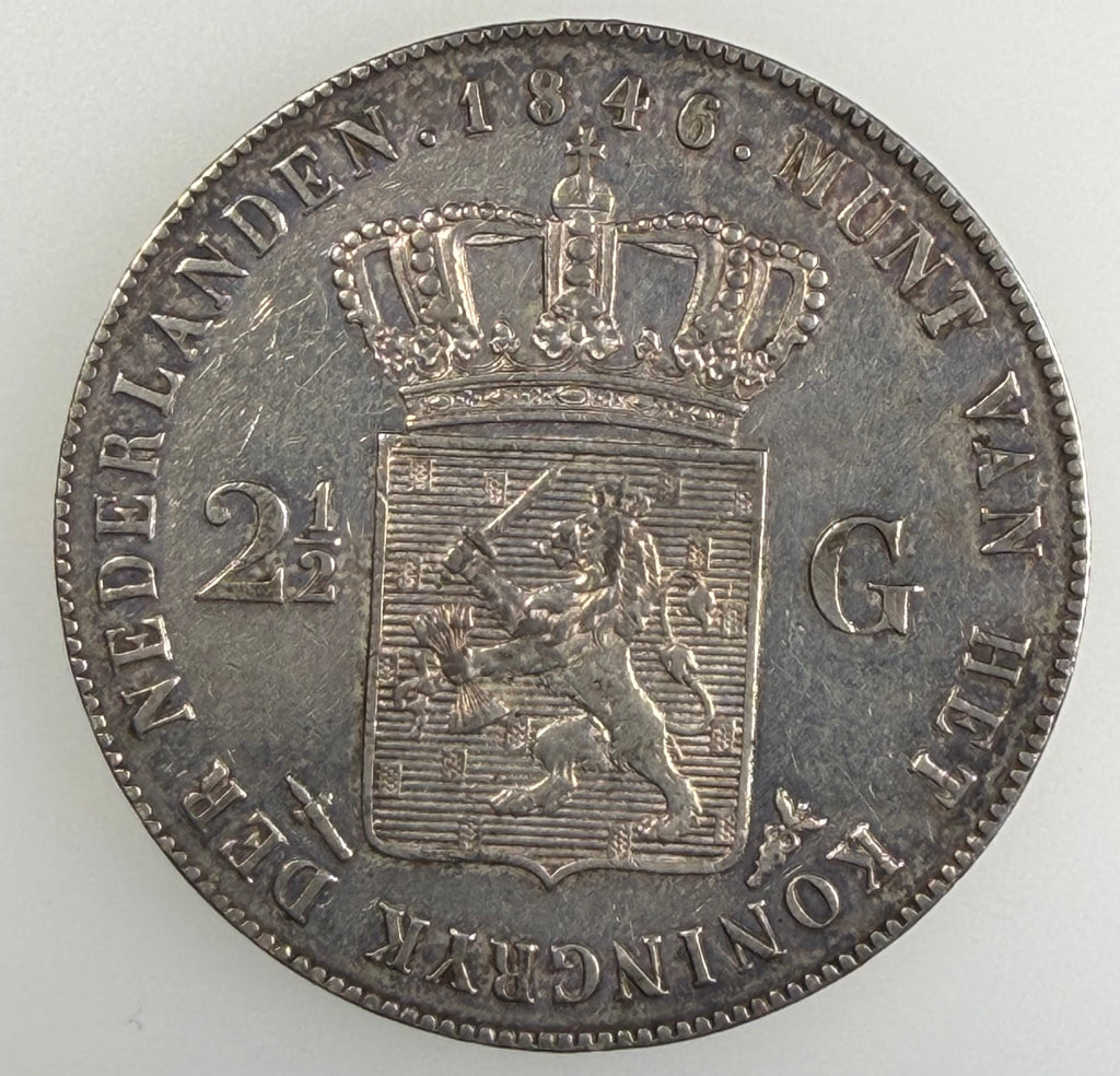 1846 Netherlands Silver 2½ Gulden – King Willem II