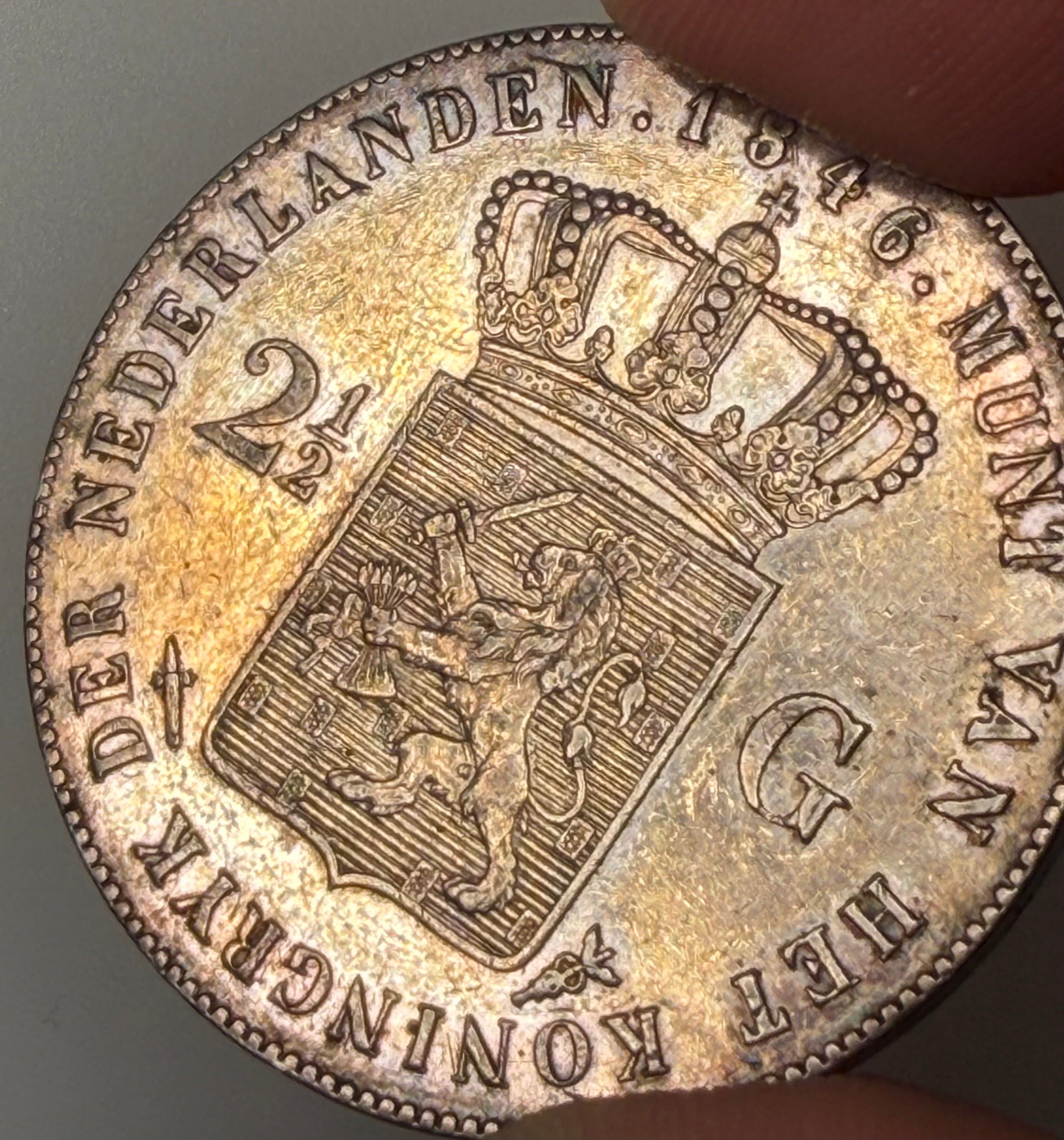 1846 Netherlands Silver 2½ Gulden – King Willem II