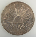 1887 Mexico Silver 8 Reales Guanajuato Mint (Go RR, KM 377.8) Cap & Rays