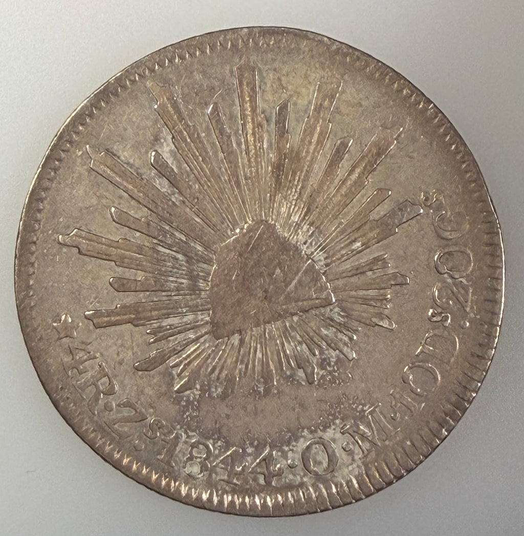 1844 Zs OM Mexico 4 Reales – Republic (Cap & Rays)