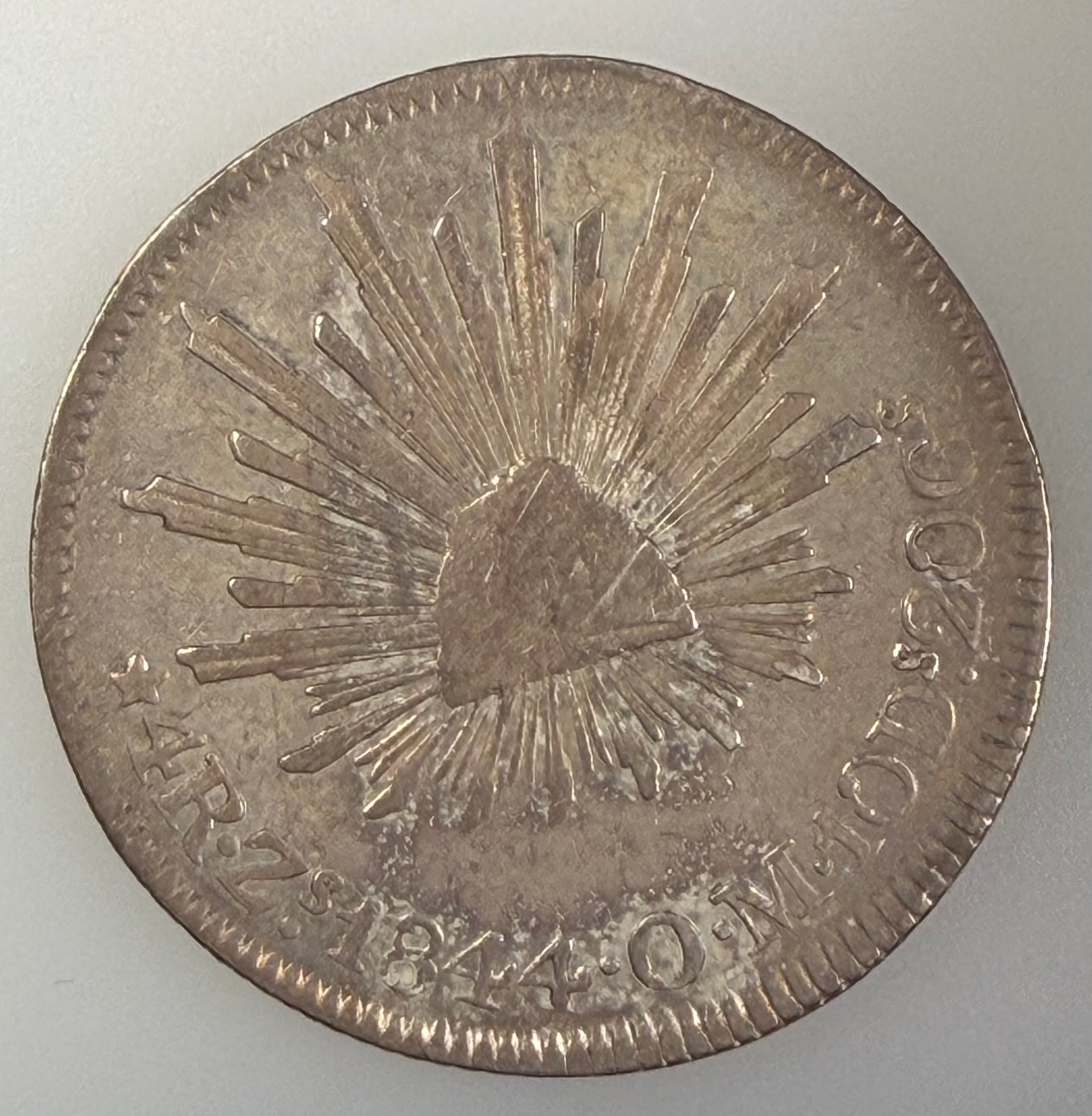 1844 Zs OM Mexico 4 Reales – Republic (Cap & Rays)