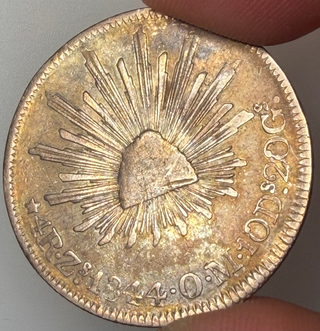 1844 Zs OM Mexico 4 Reales – Republic (Cap & Rays)