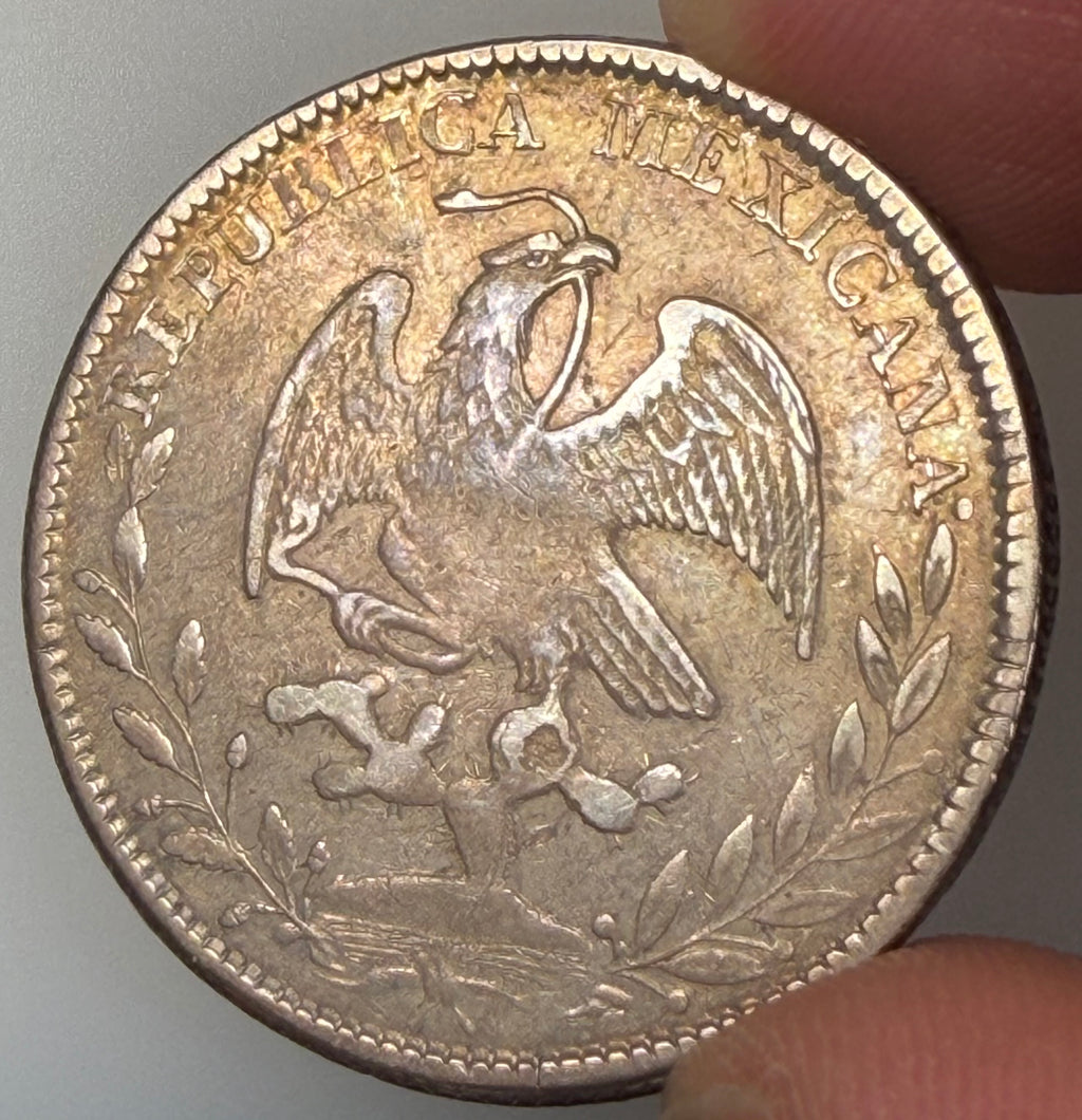 1844 Zs OM Mexico 4 Reales – Republic (Cap & Rays)