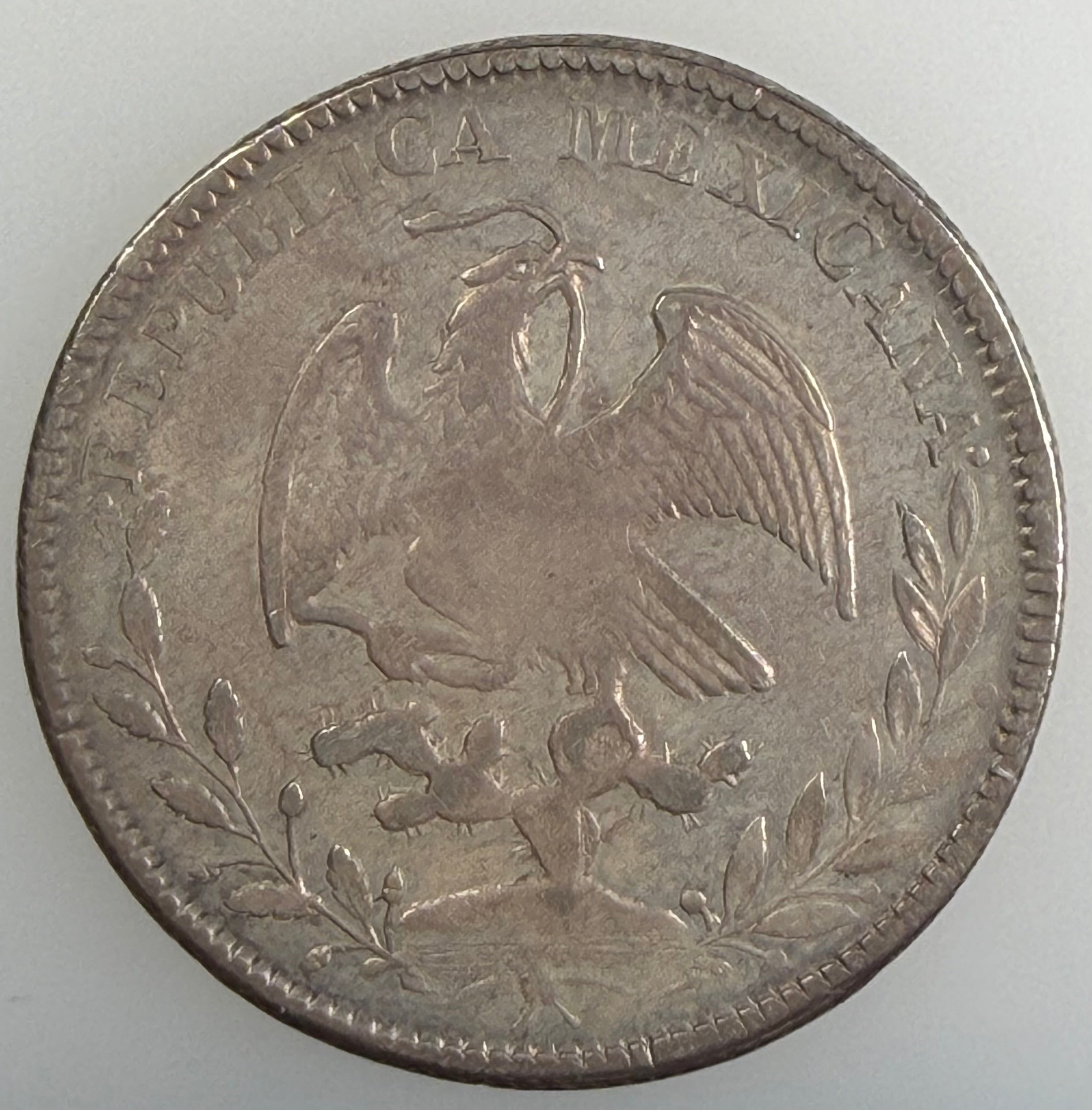 1844 Zs OM Mexico 4 Reales – Republic (Cap & Rays)