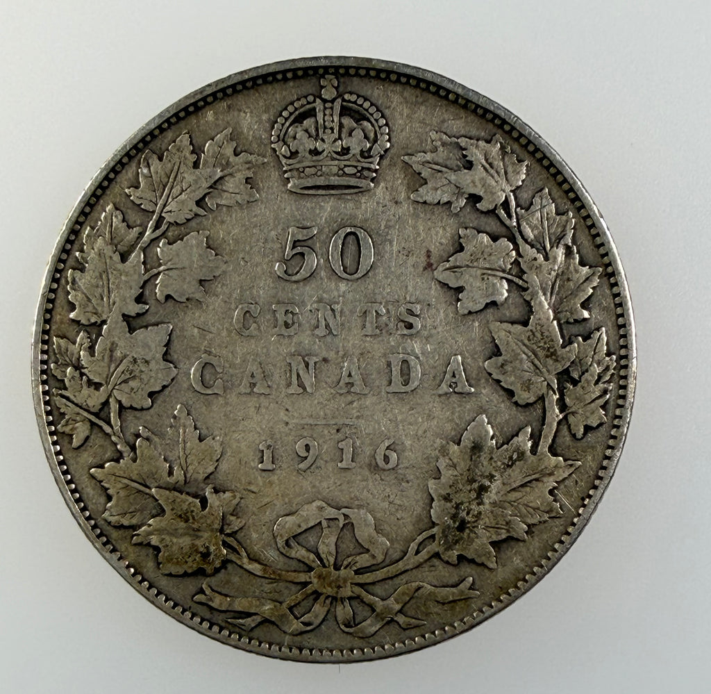 1916 Canada Silver 50 Cents – George V