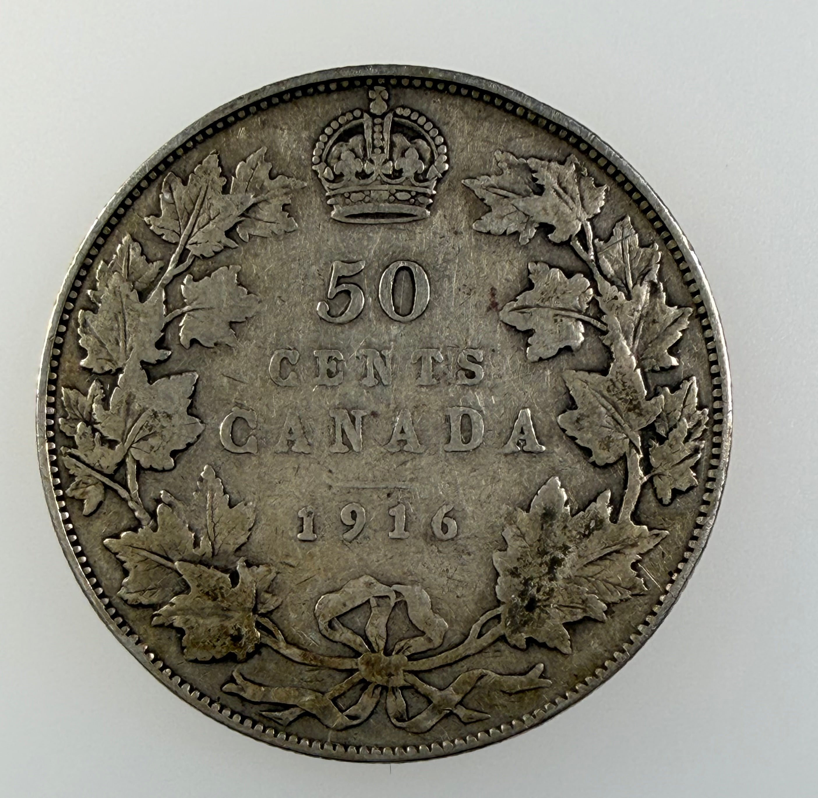1916 Canada Silver 50 Cents – George V