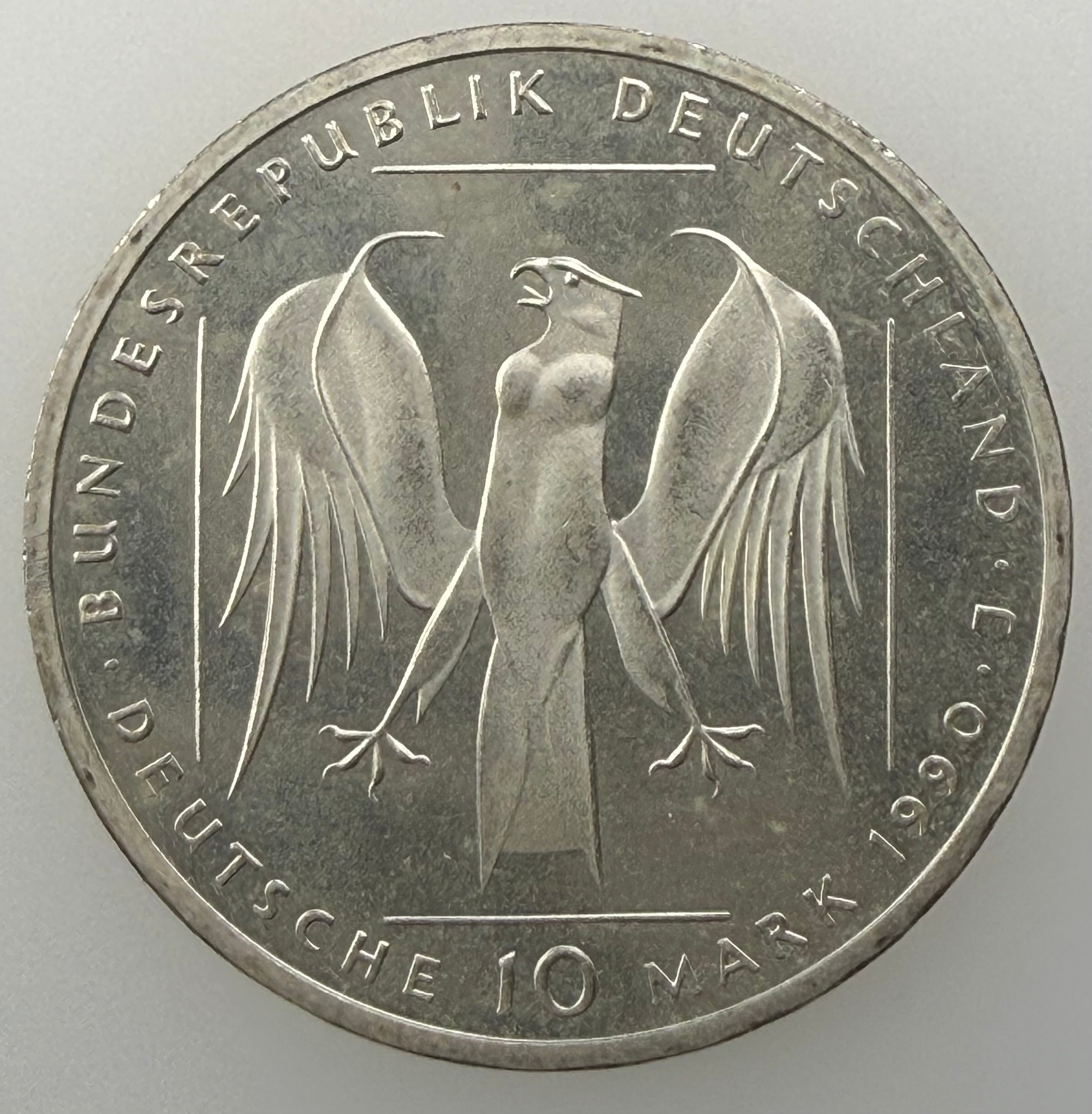 1990 J Germany Silver 10 Deutsche Mark – 800th Anniversary of the Teutonic Order