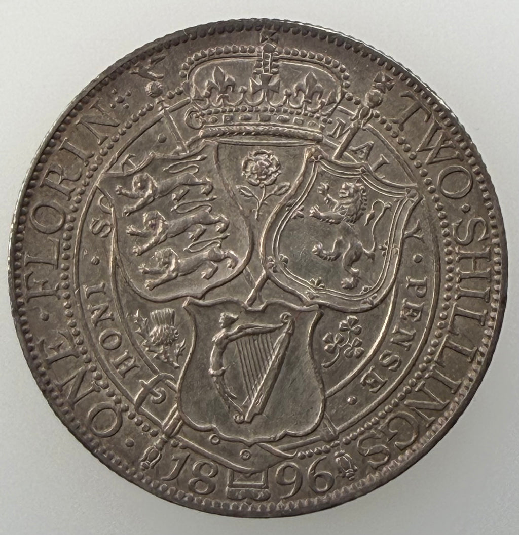 1896 Great Britain Silver Florin – Queen Victoria KM781