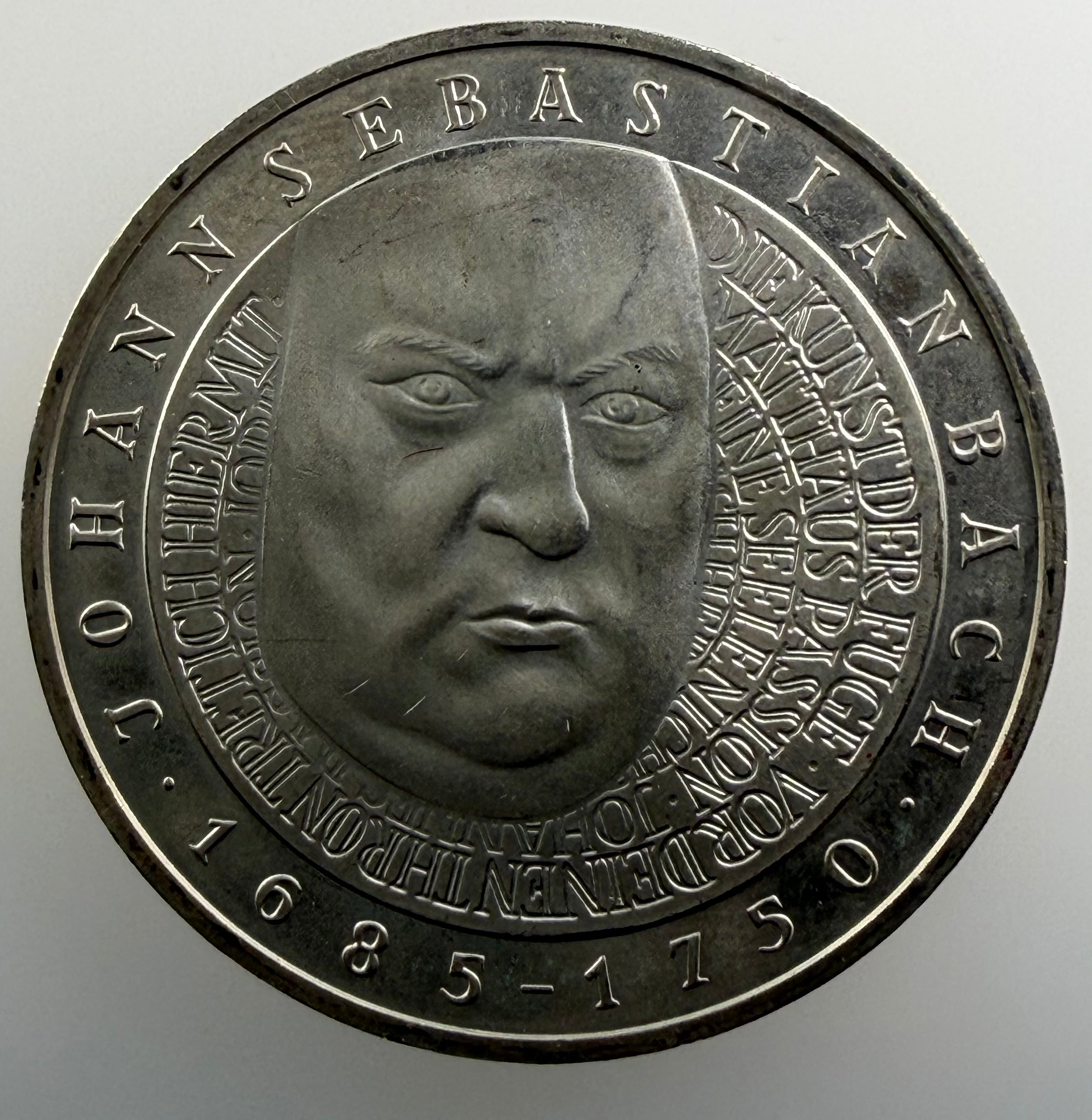 2000 F Germany Silver 10 Deutsche Mark – Johann Sebastian Bach